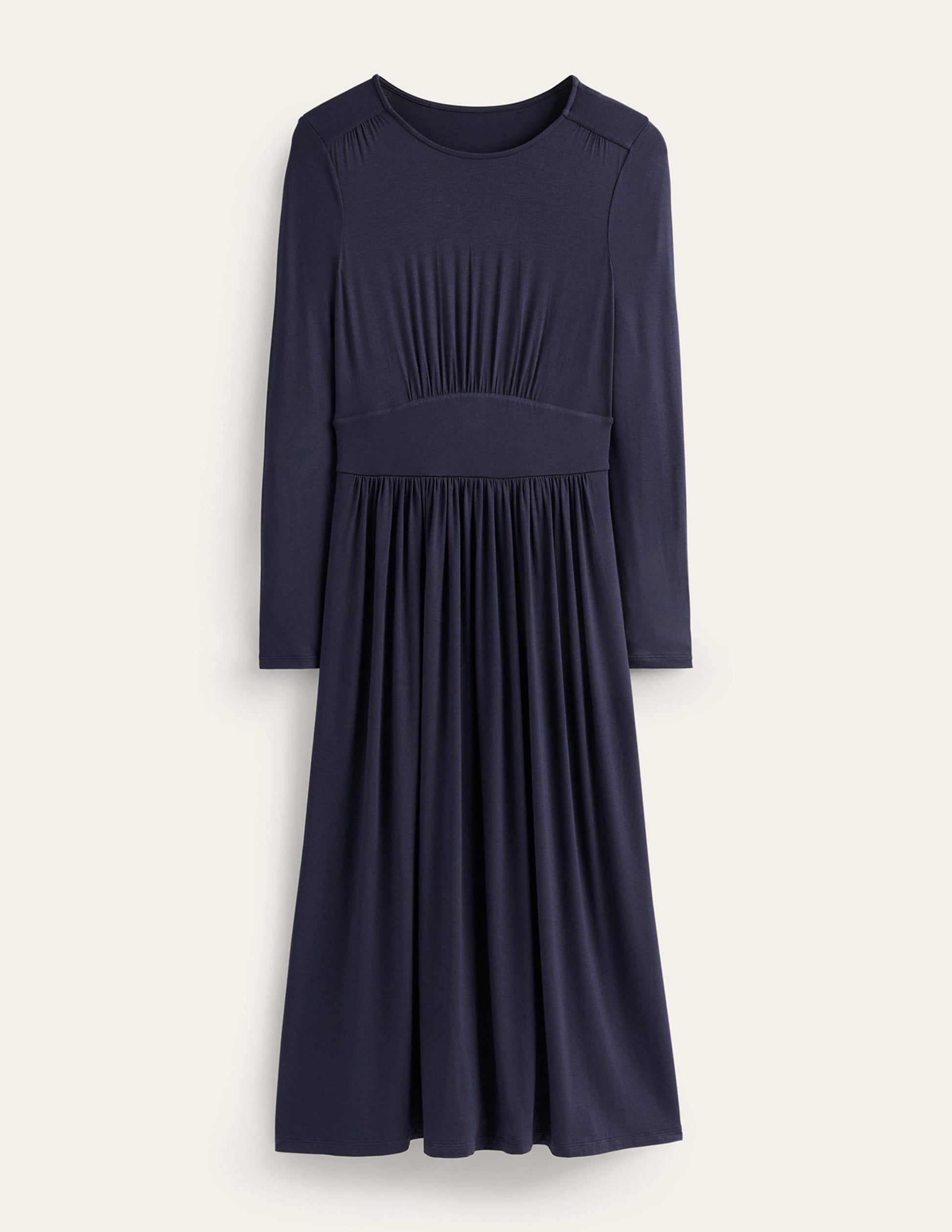 Thea Long Sleeve Midi Dress-Navy-5