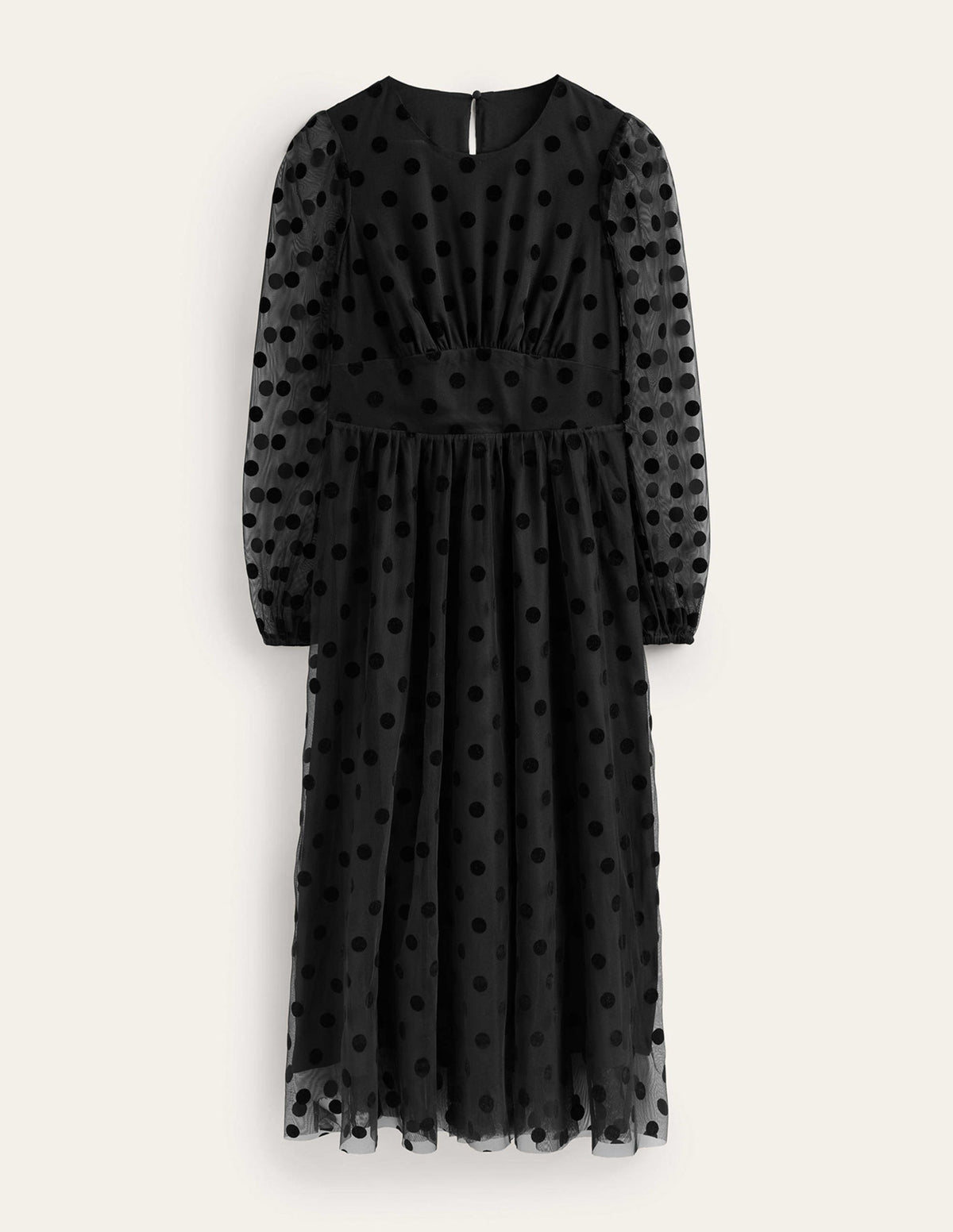 Tulle Spot Midi Dress-Black Spot - Image 6