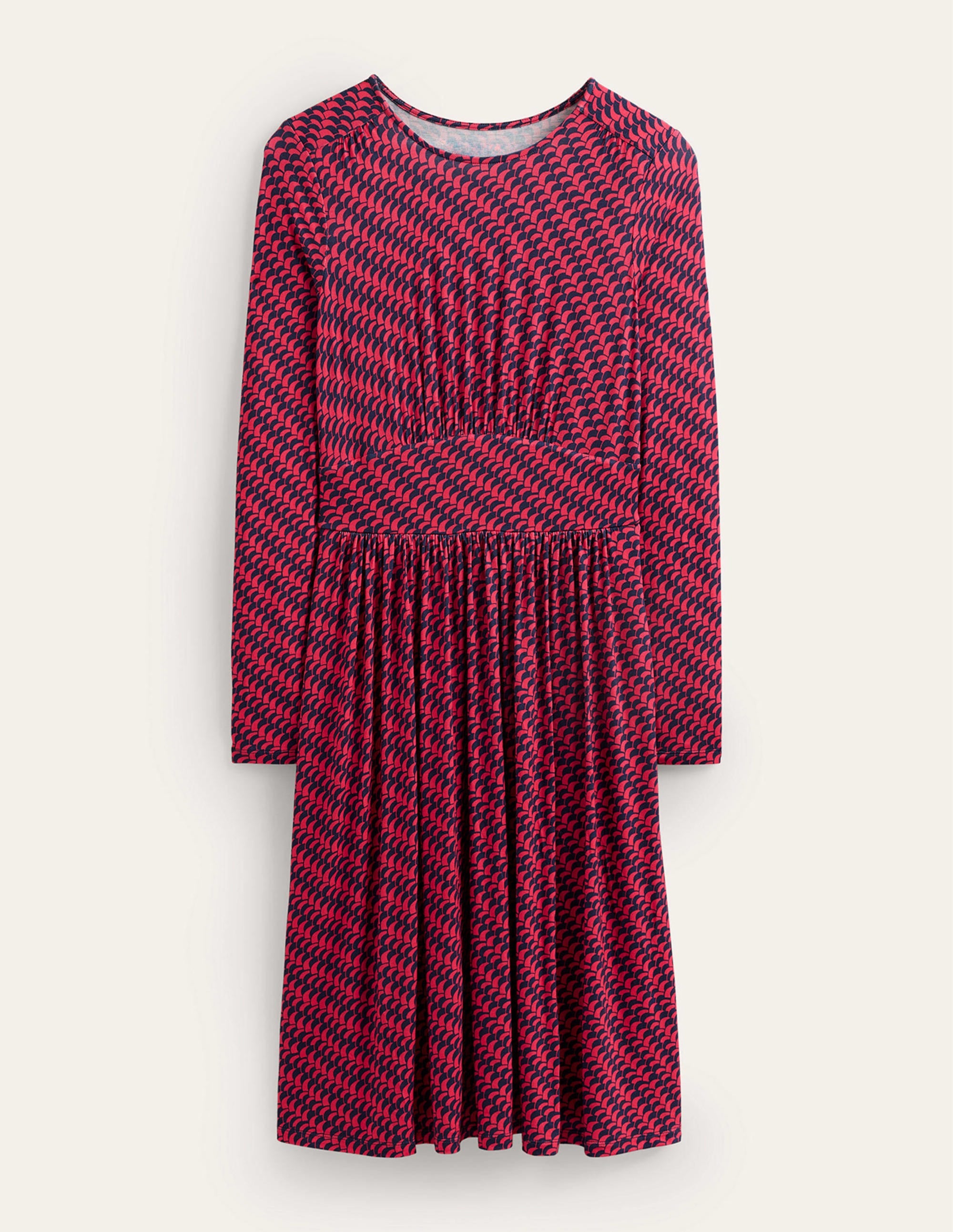 Thea Short Jersey Dress-Pop Peony, Geo fall - Image 5