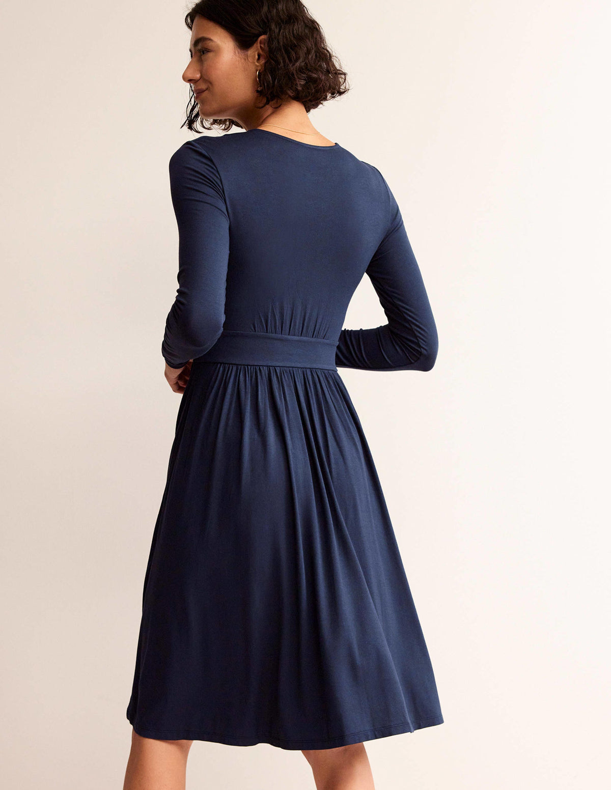 Thea Short Jersey Dress-Navy-3