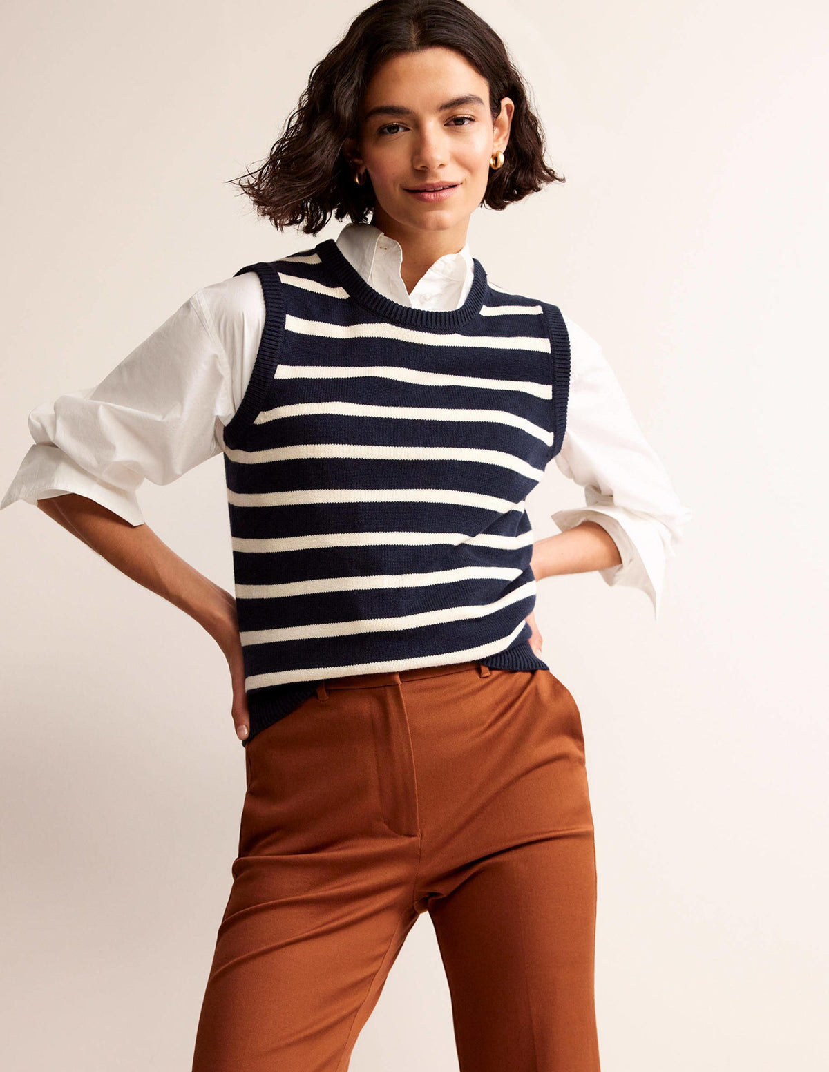 Fiona Tank-Navy and Ivory - Image 1