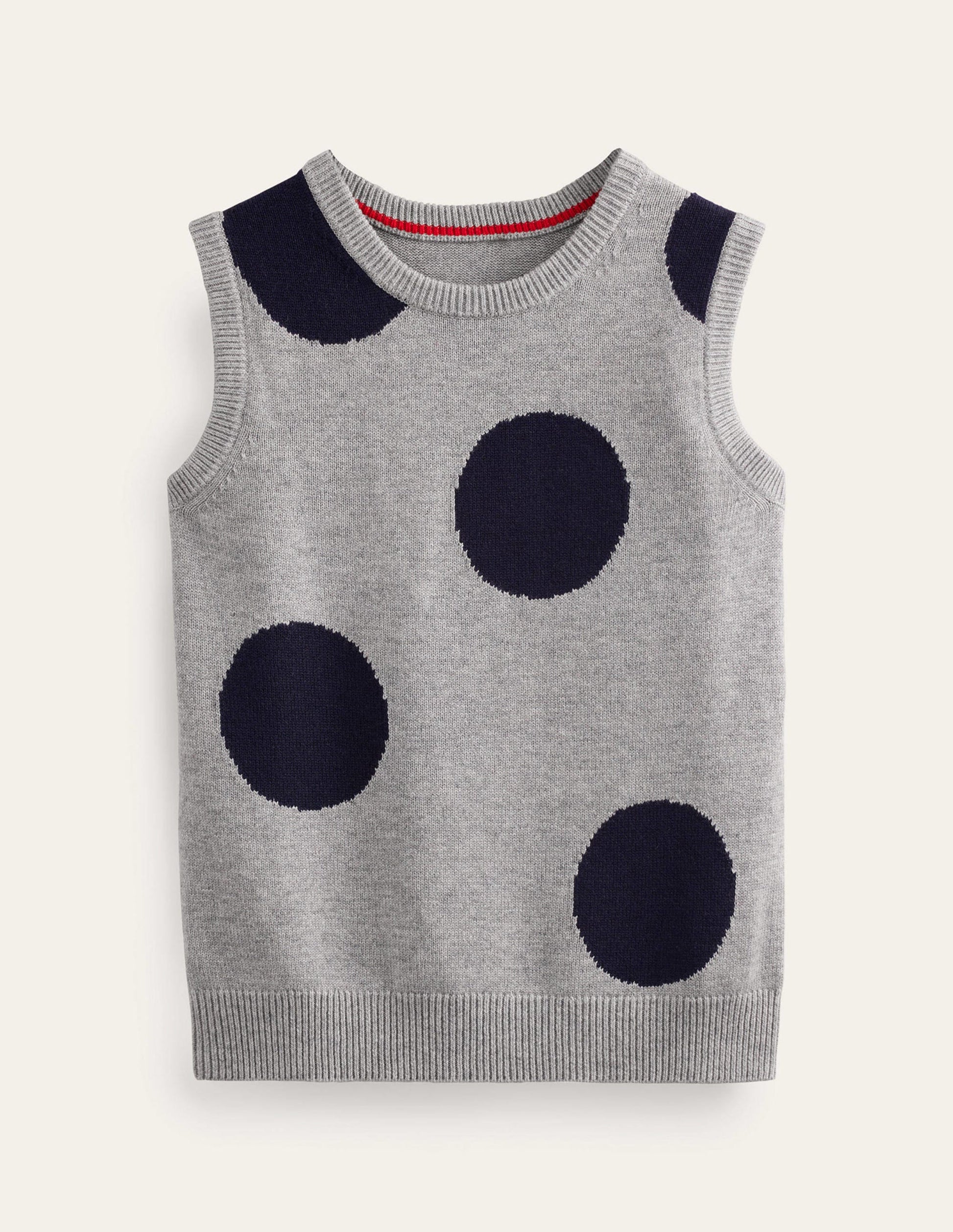 Fiona Tank-Grey Melange, Navy Spot-7