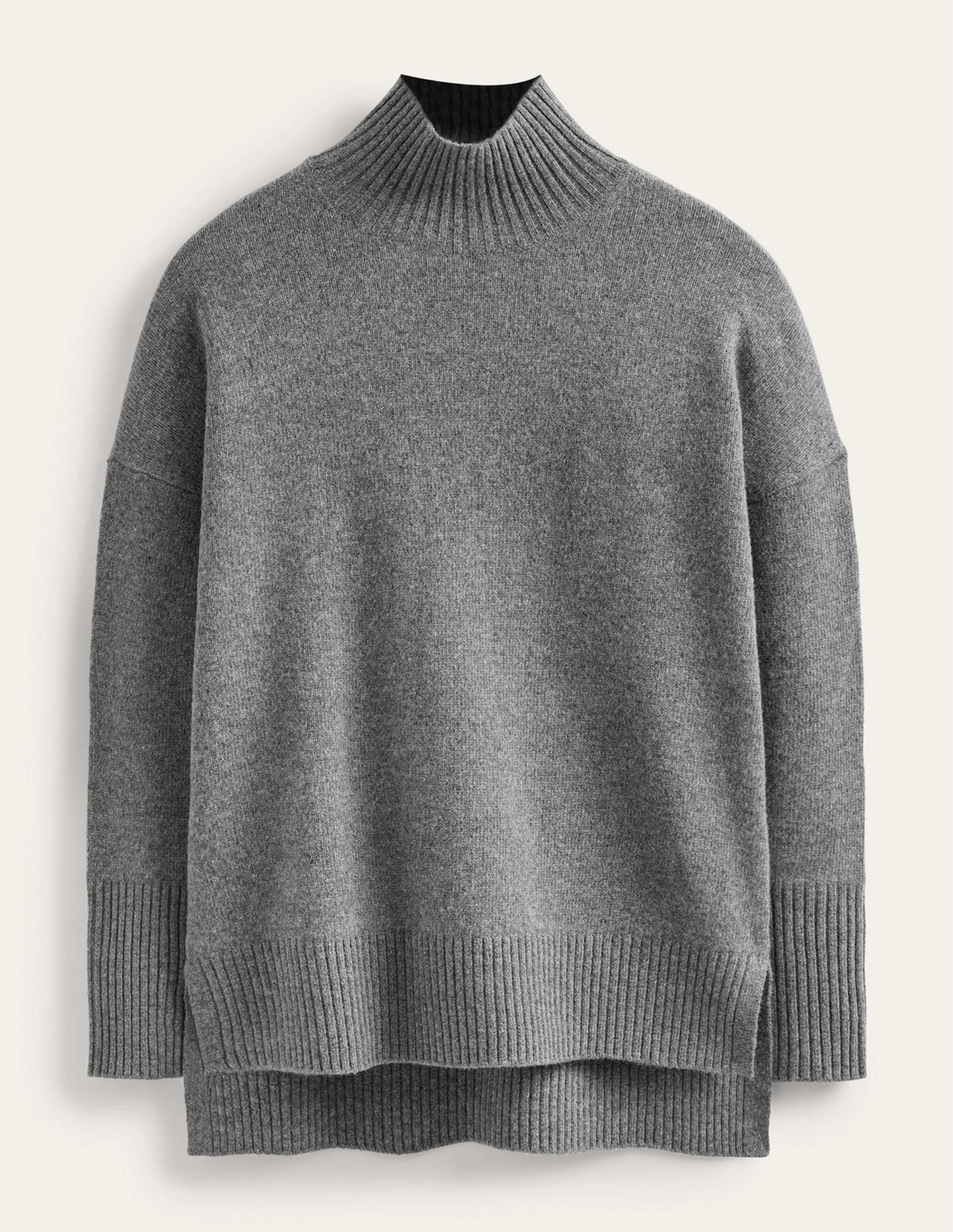 Jessica Oversized Jumper-Light Charcoal Melange-5