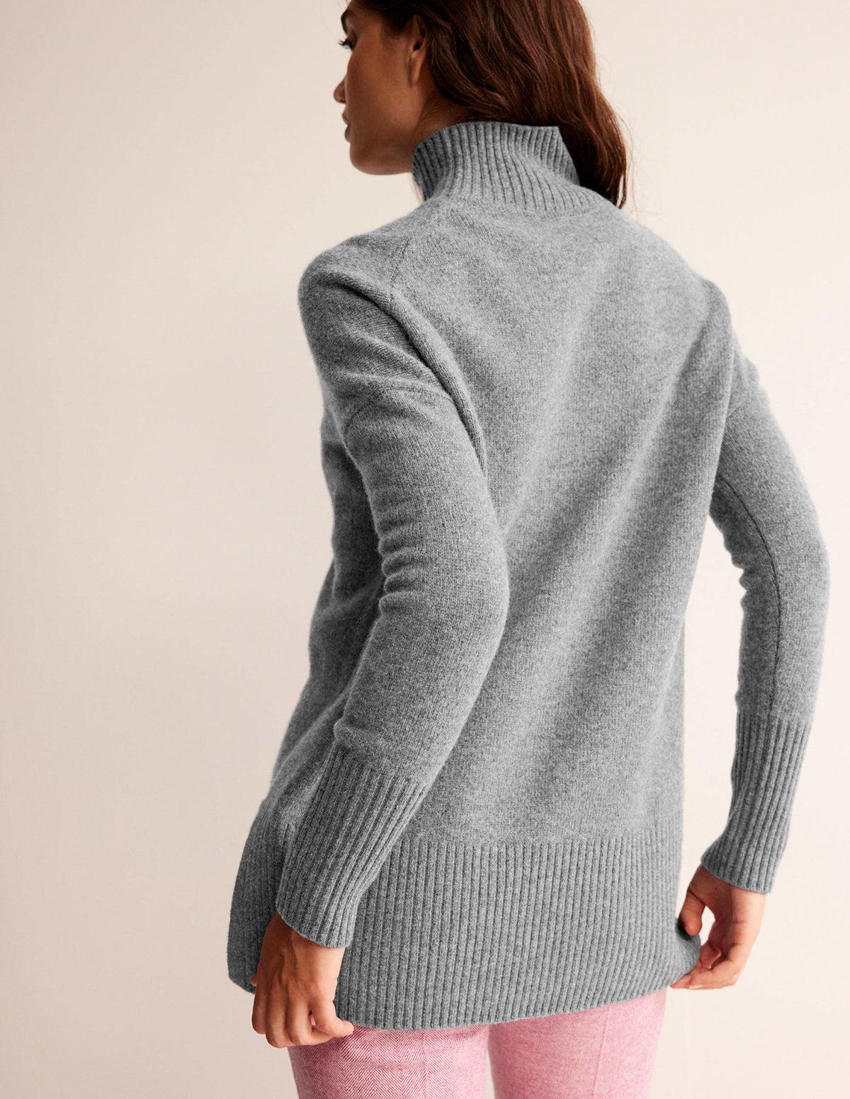Jessica Oversized Jumper-Light Charcoal Melange-3