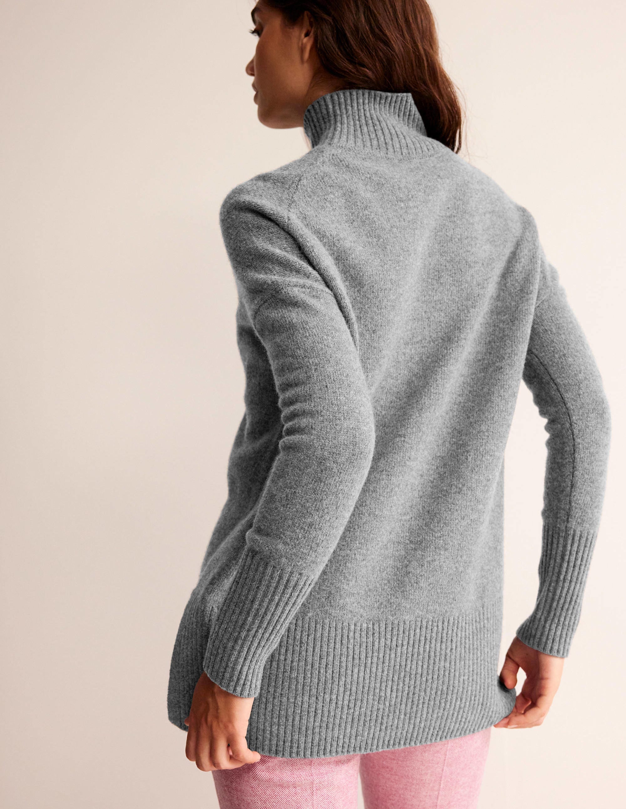 Jessica Oversized Jumper-Light Charcoal Melange - Image 3