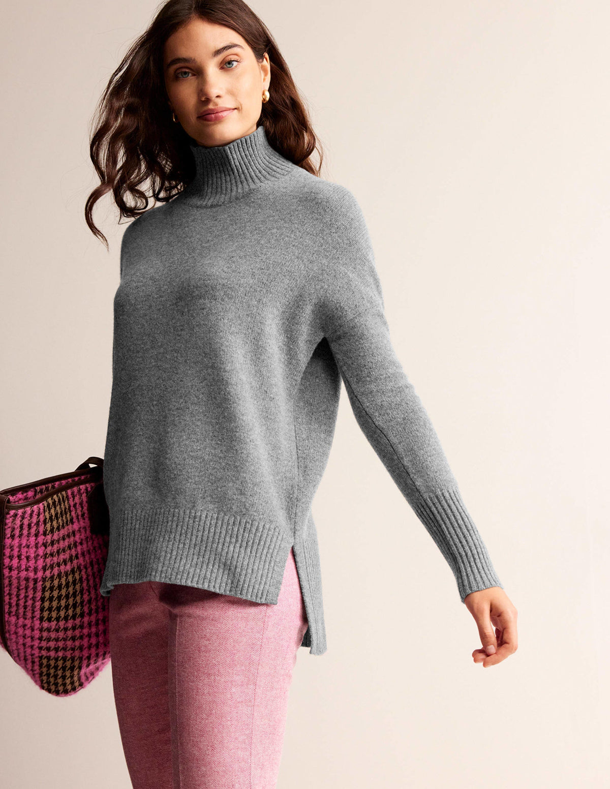 Jessica Oversized Jumper-Light Charcoal Melange - Image 4