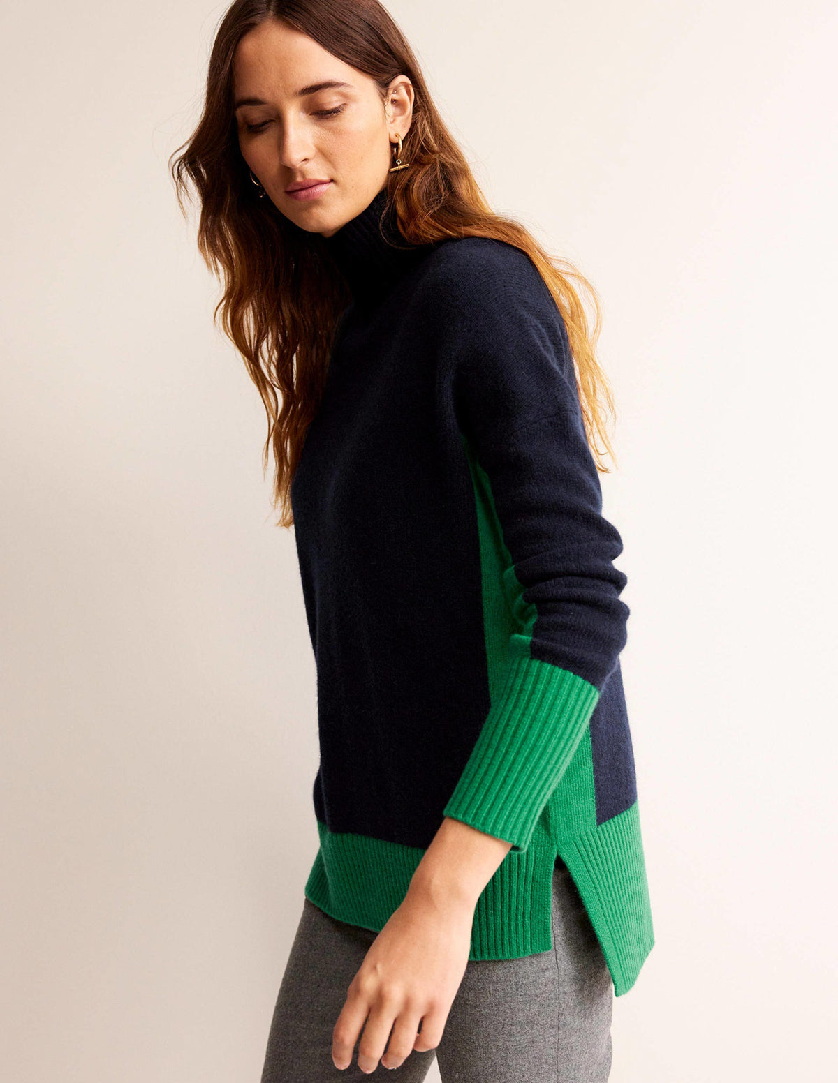 Jessica Oversized Jumper-Navy Colourblock-1