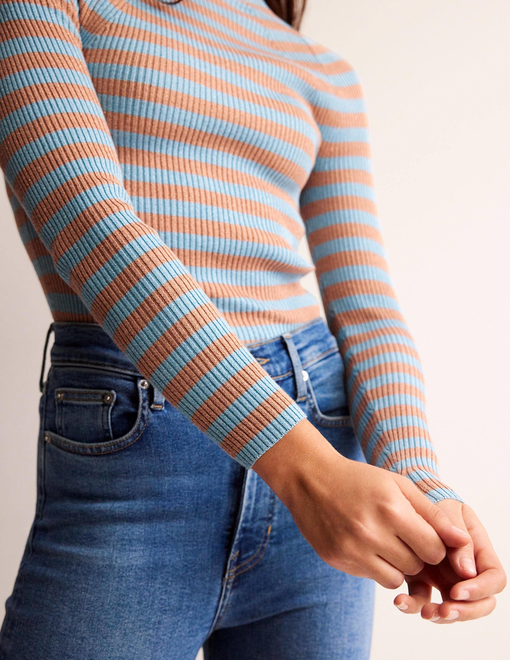 Matilda Sparkle Jumper-Light Blue and Copper - Image 2