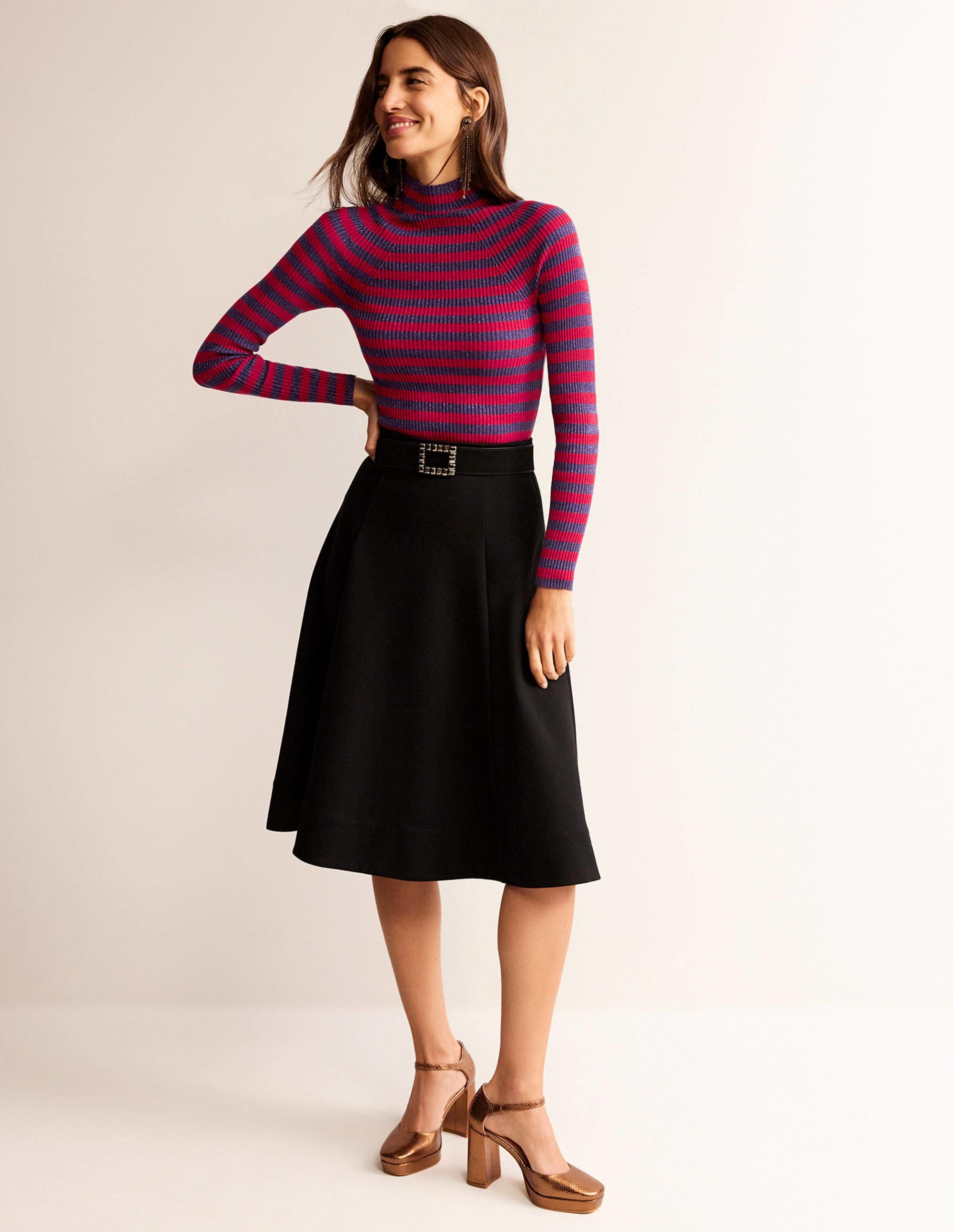 Matilda Sparkle Jumper-Rich Violet and Dark Red - Image 4