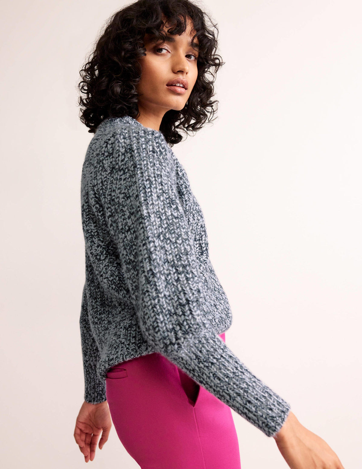 Chunky-Rib Cashmere Jumper-Blues Melange-4