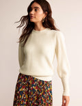 Key-Hole Cashmere Jumper-Warm Ivory