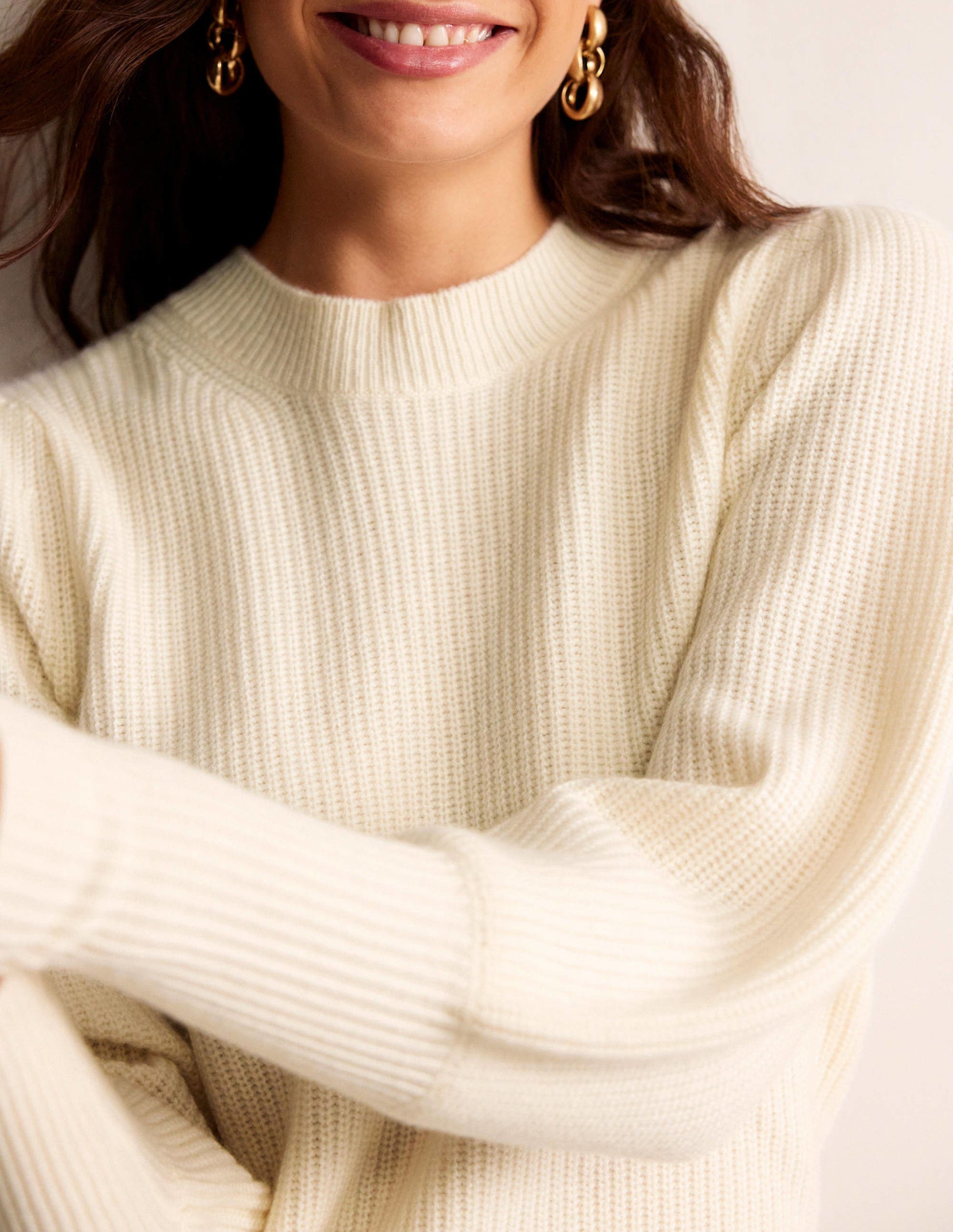 Key-Hole Cashmere Jumper-Warm Ivory-2