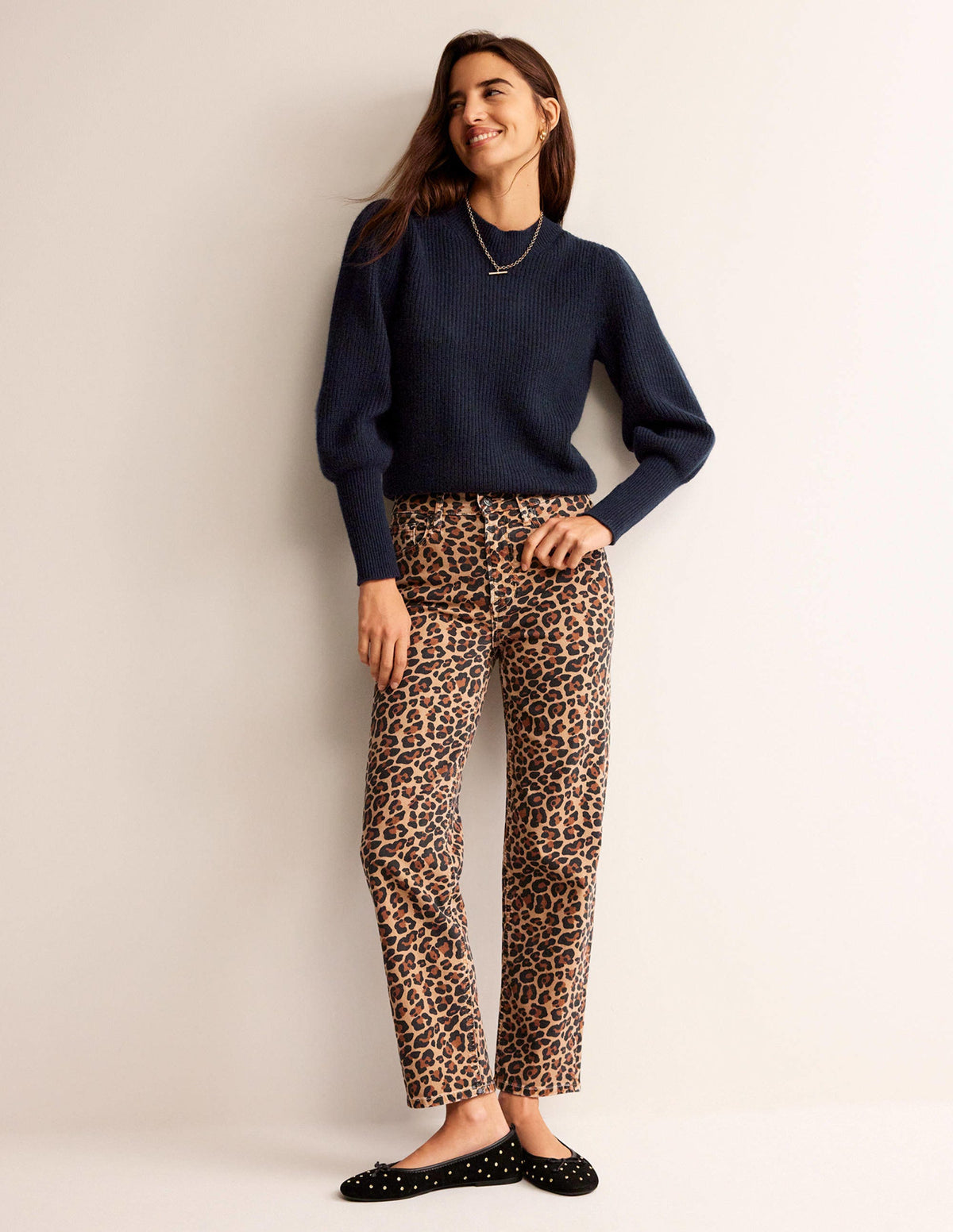Key-Hole Cashmere Jumper-Navy-4