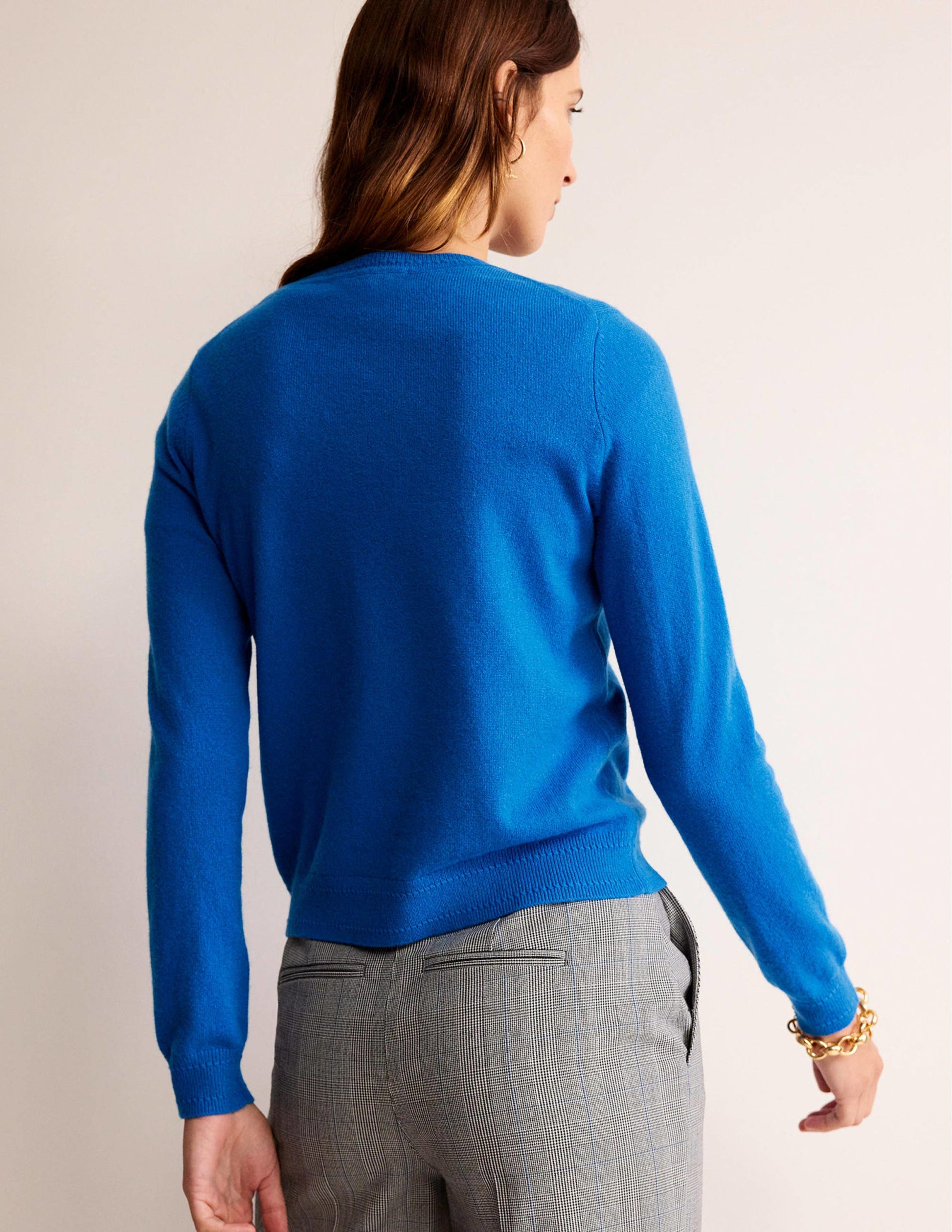 Eva Cashmere Crew Neck Jumper-Cyan-3