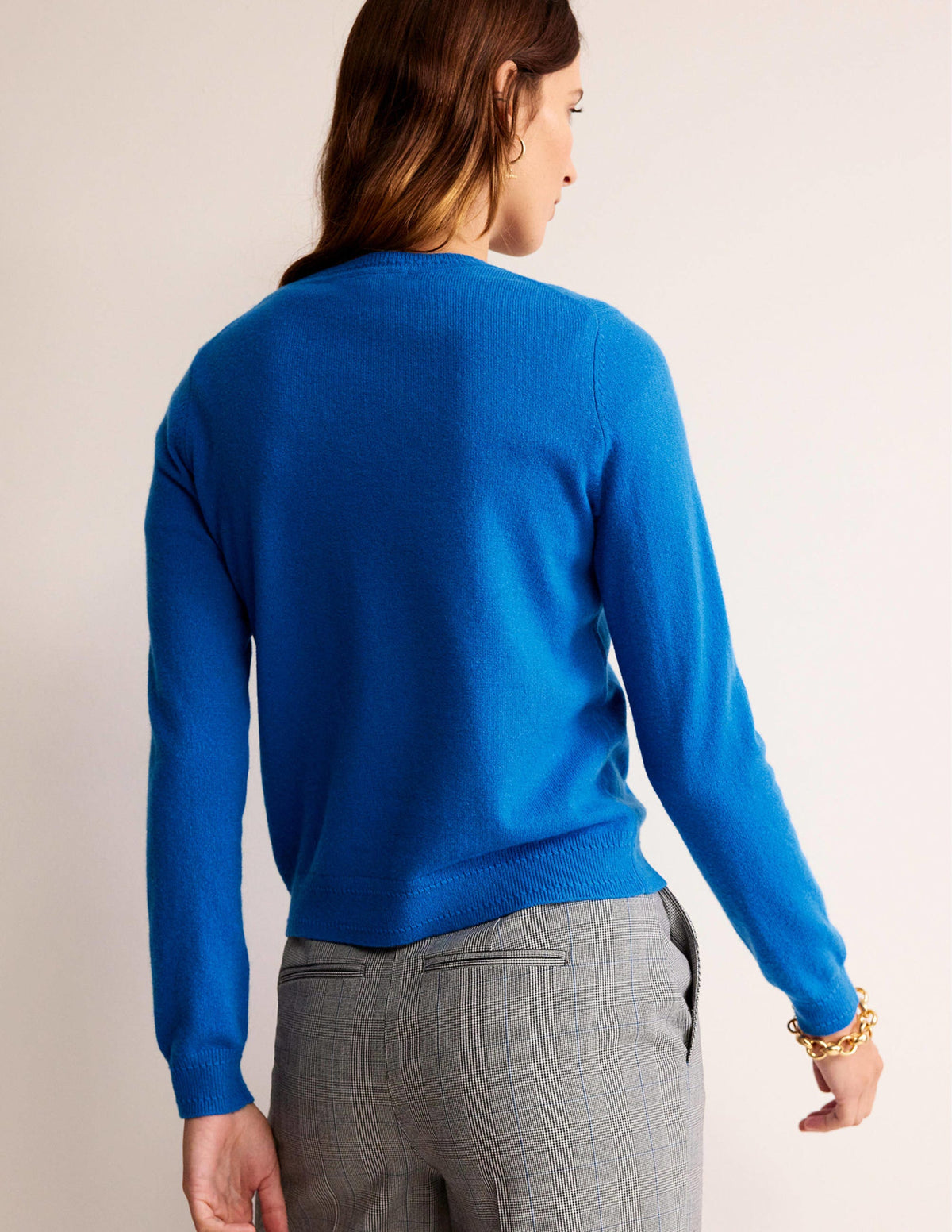 Eva Cashmere Crew Neck Jumper-Cyan - Image 3