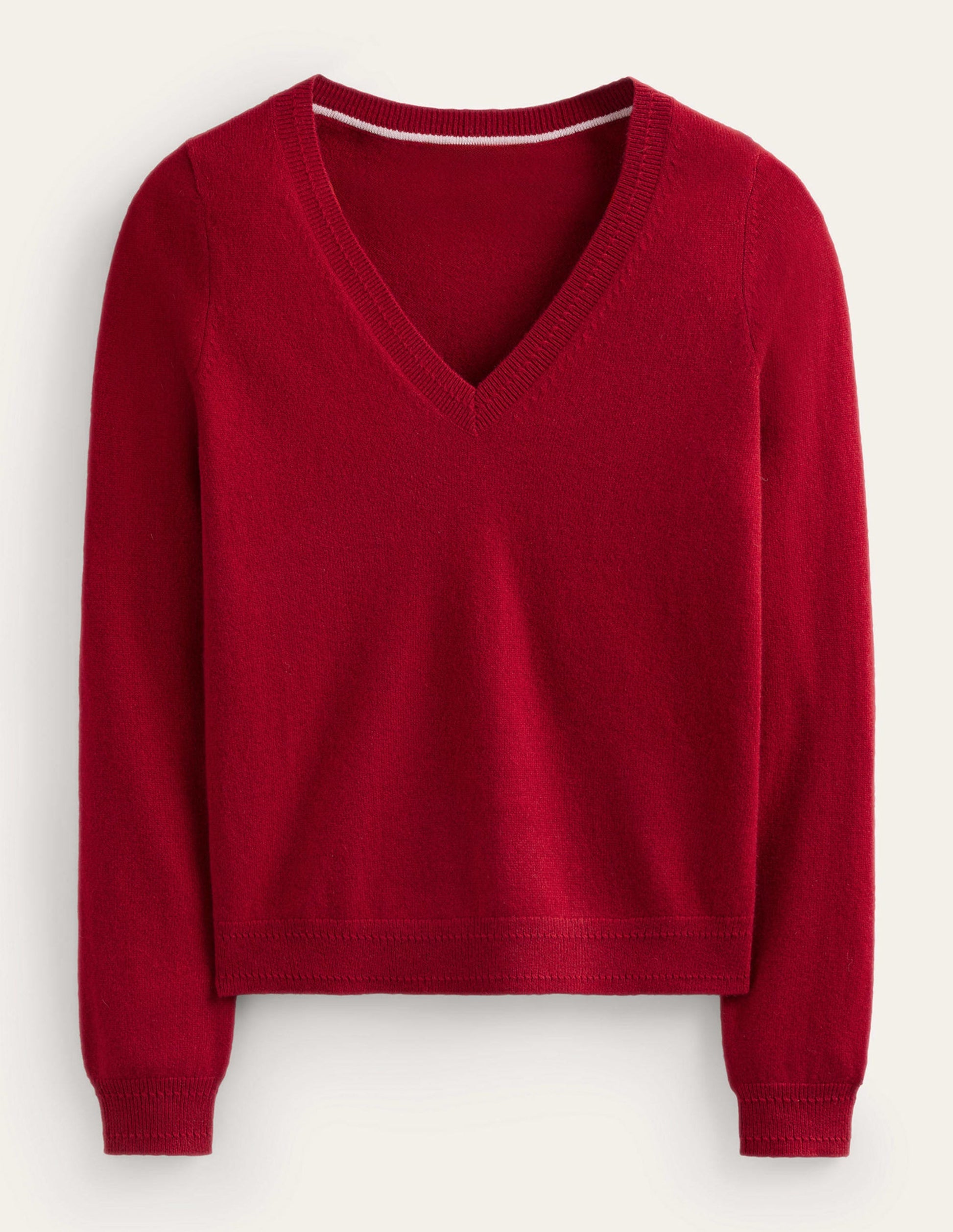 Eva Cashmere V-neck Jumper-Salsa-5