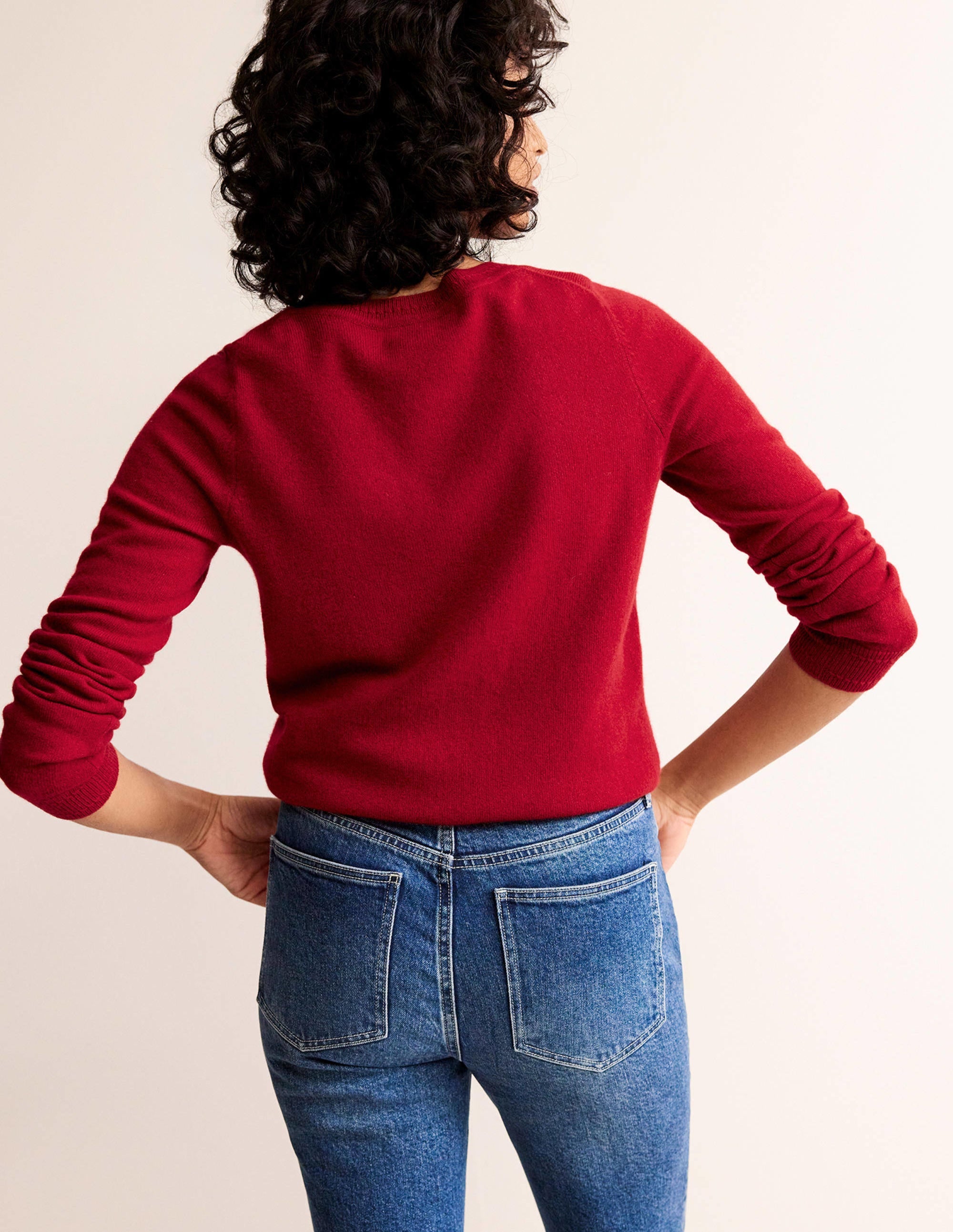 Eva Cashmere V-neck Jumper-Salsa - Image 3