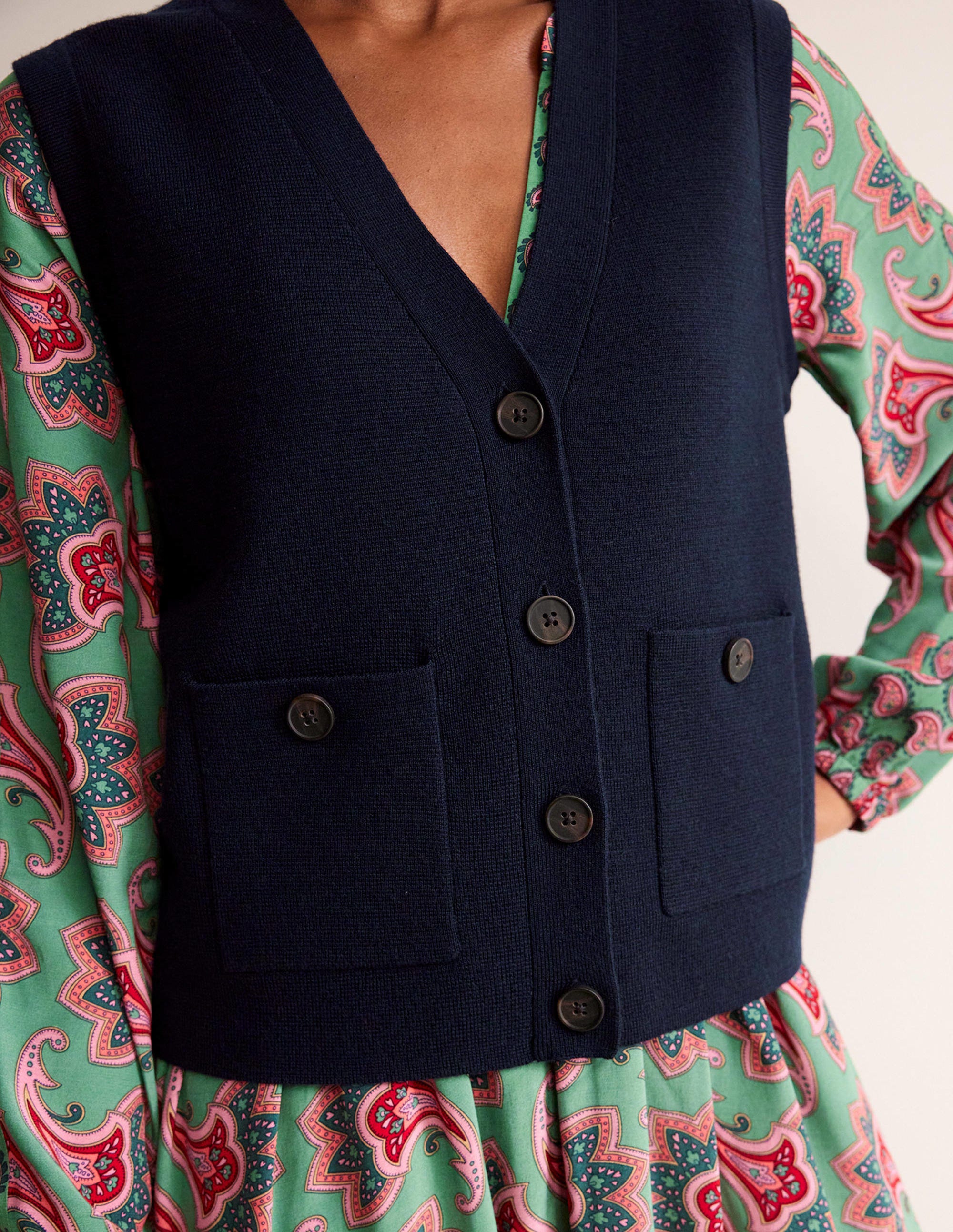 Cardigan Tank-Navy - Image 2