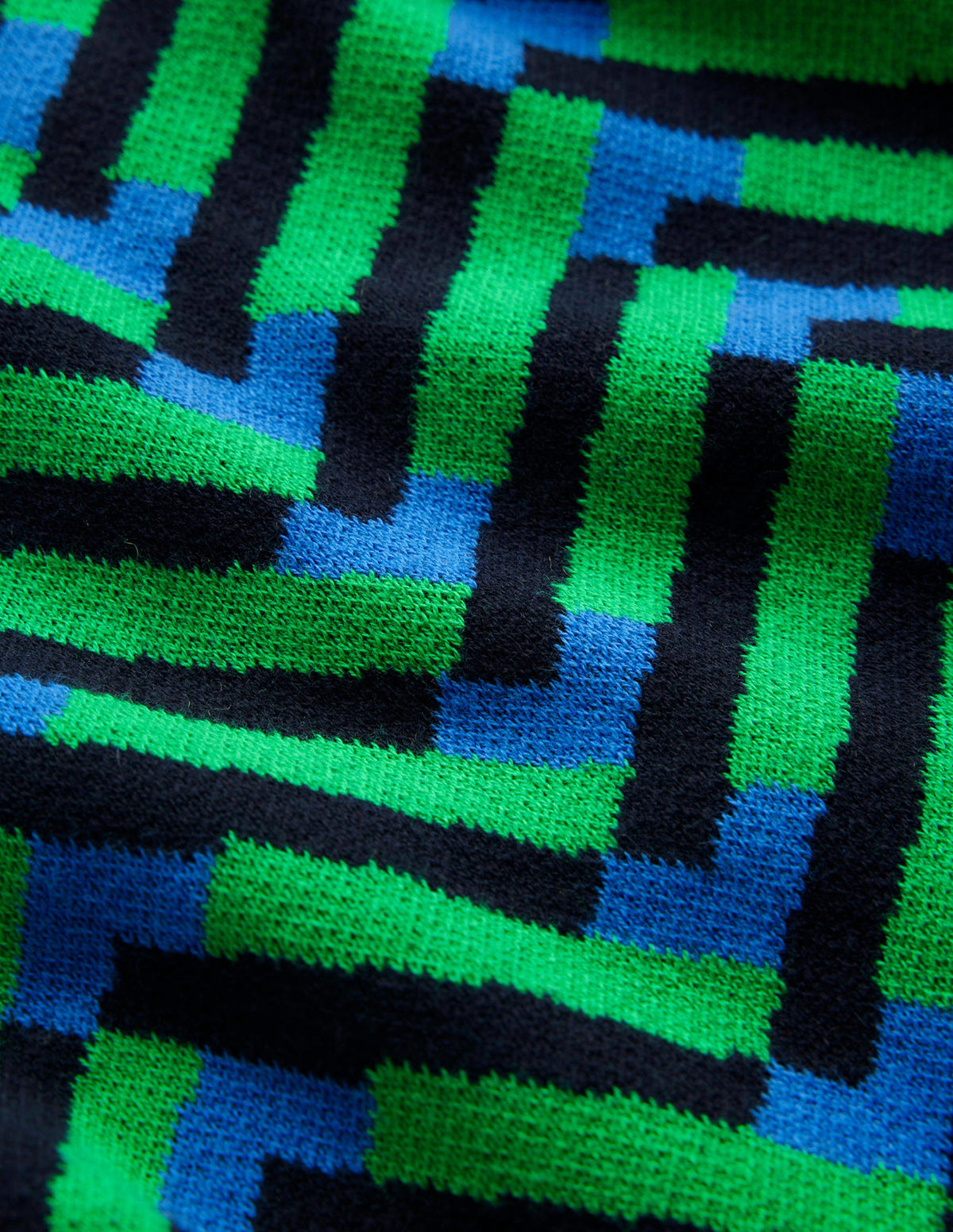 Jacquard Jumper-Pigment Green, Chevron Geo-7