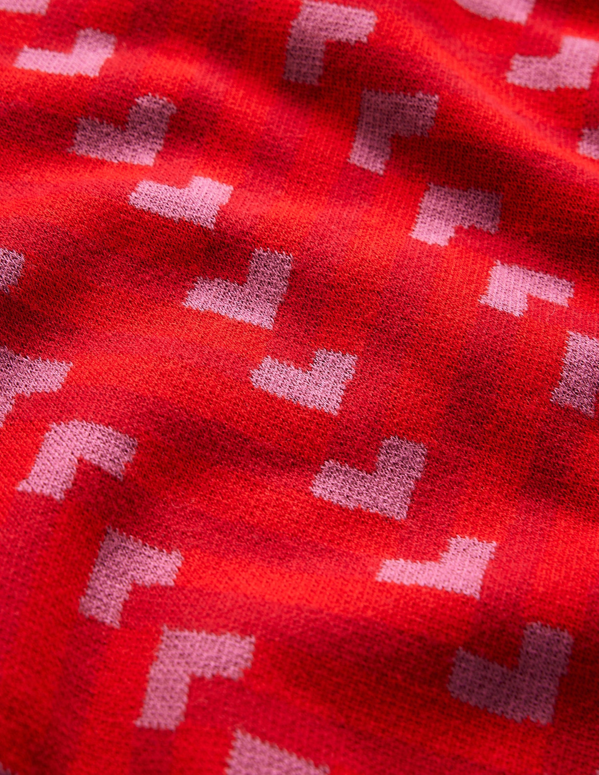 Jacquard Jumper-Cranberry, Chevron Geo-7