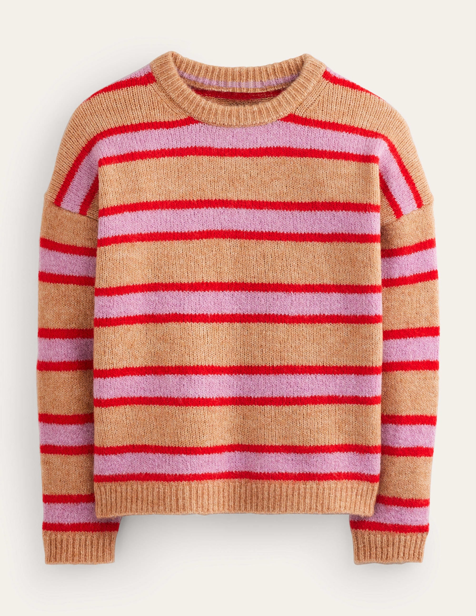 Rosemary Relaxed Fluffy Jumper-Camel Marl, Strawberry Sherbet - Image 7