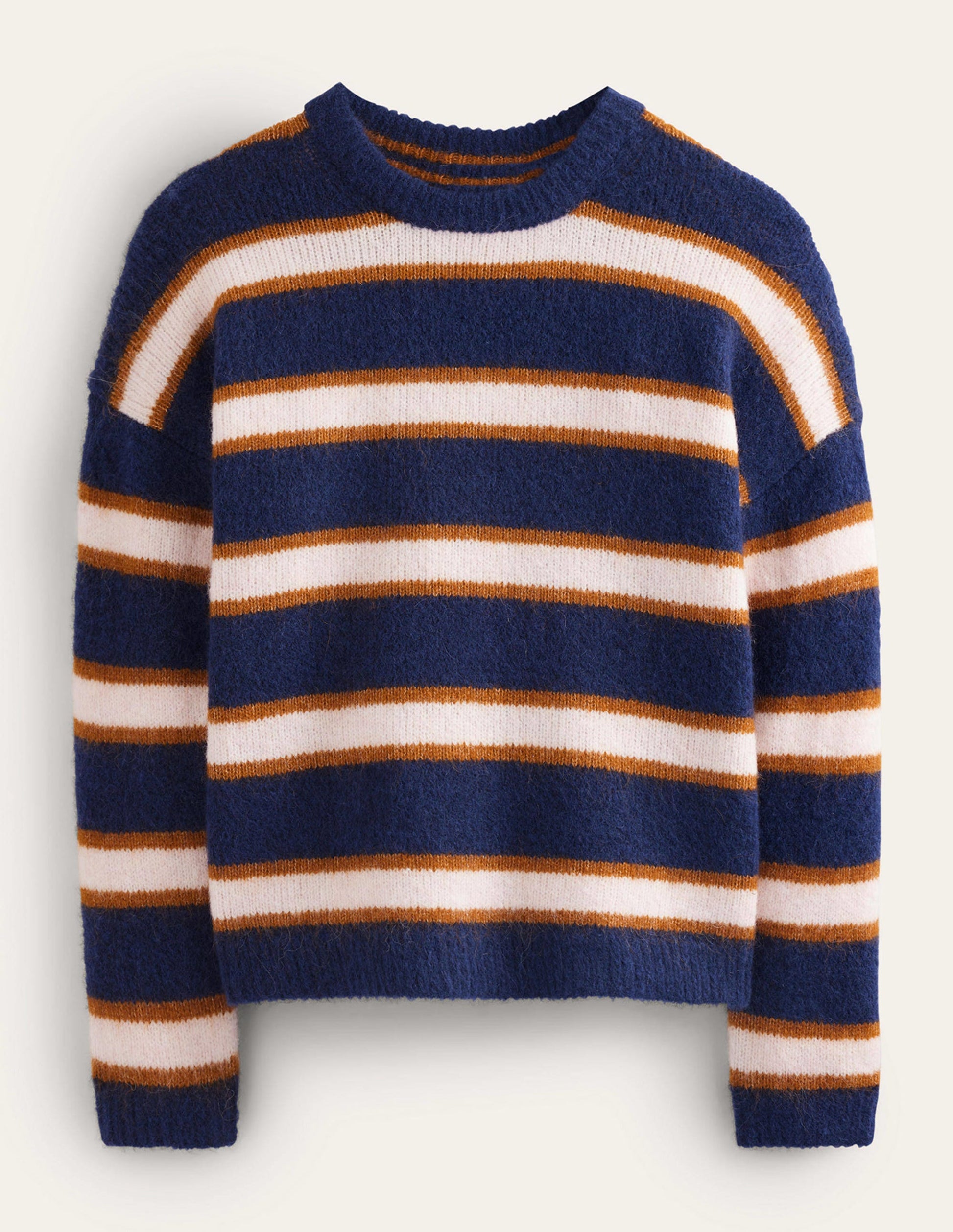 Rosemary Relaxed Fluffy Jumper-French Navy, Pumpkin-10