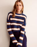 Rosemary Relaxed Fluffy Jumper-French Navy, Pumpkin