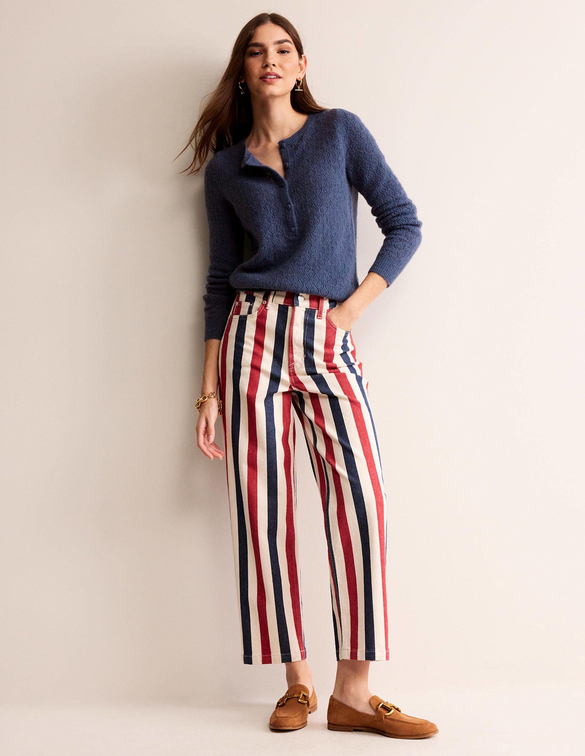 Fluffy Henley Pointelle Jumper-Nightshadow Blue-4