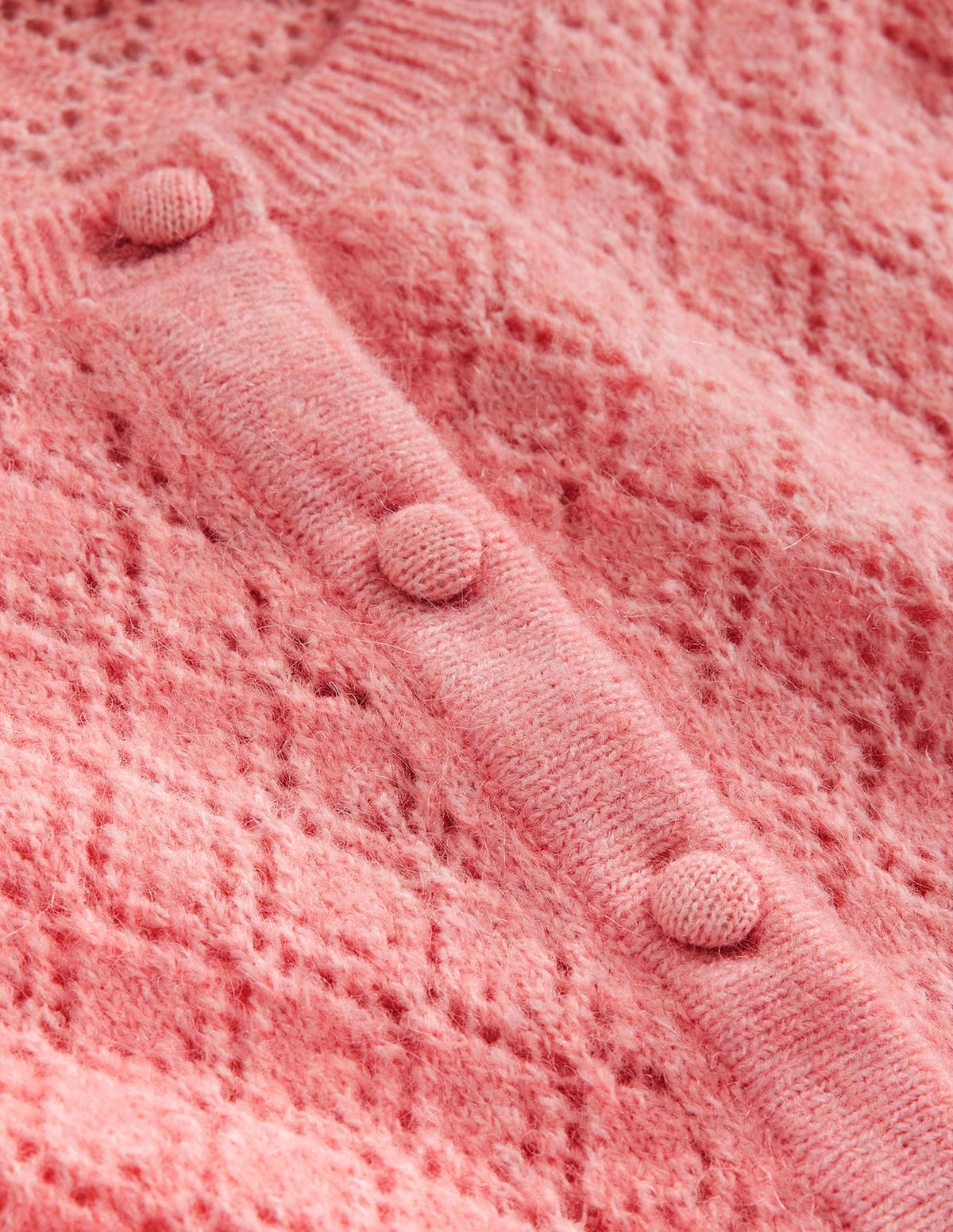 Fluffy Henley Pointelle Jumper-Dahlia Pink-6