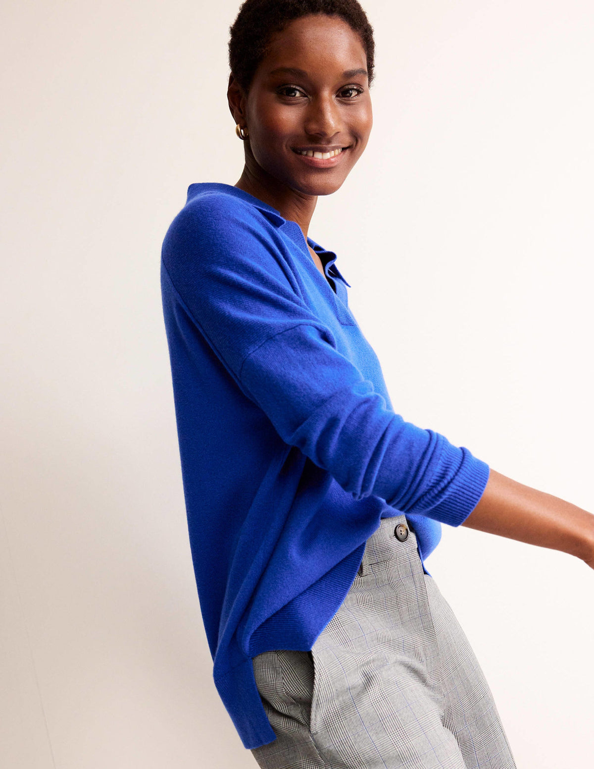 Collared Cashmere Henley-Cobalt-4