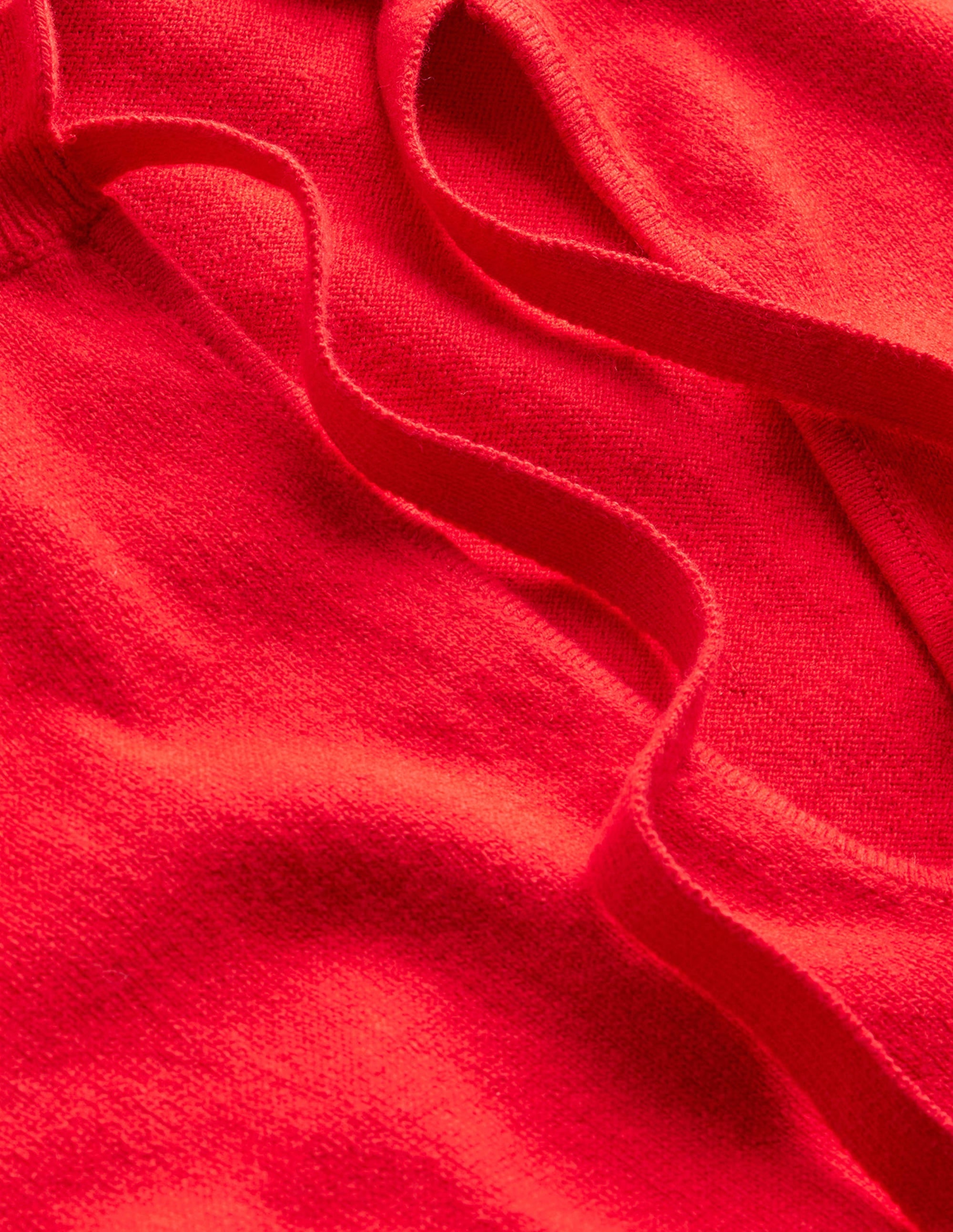 Ruffle Tie-Neck Jumper-Brilliant Red - Image 6