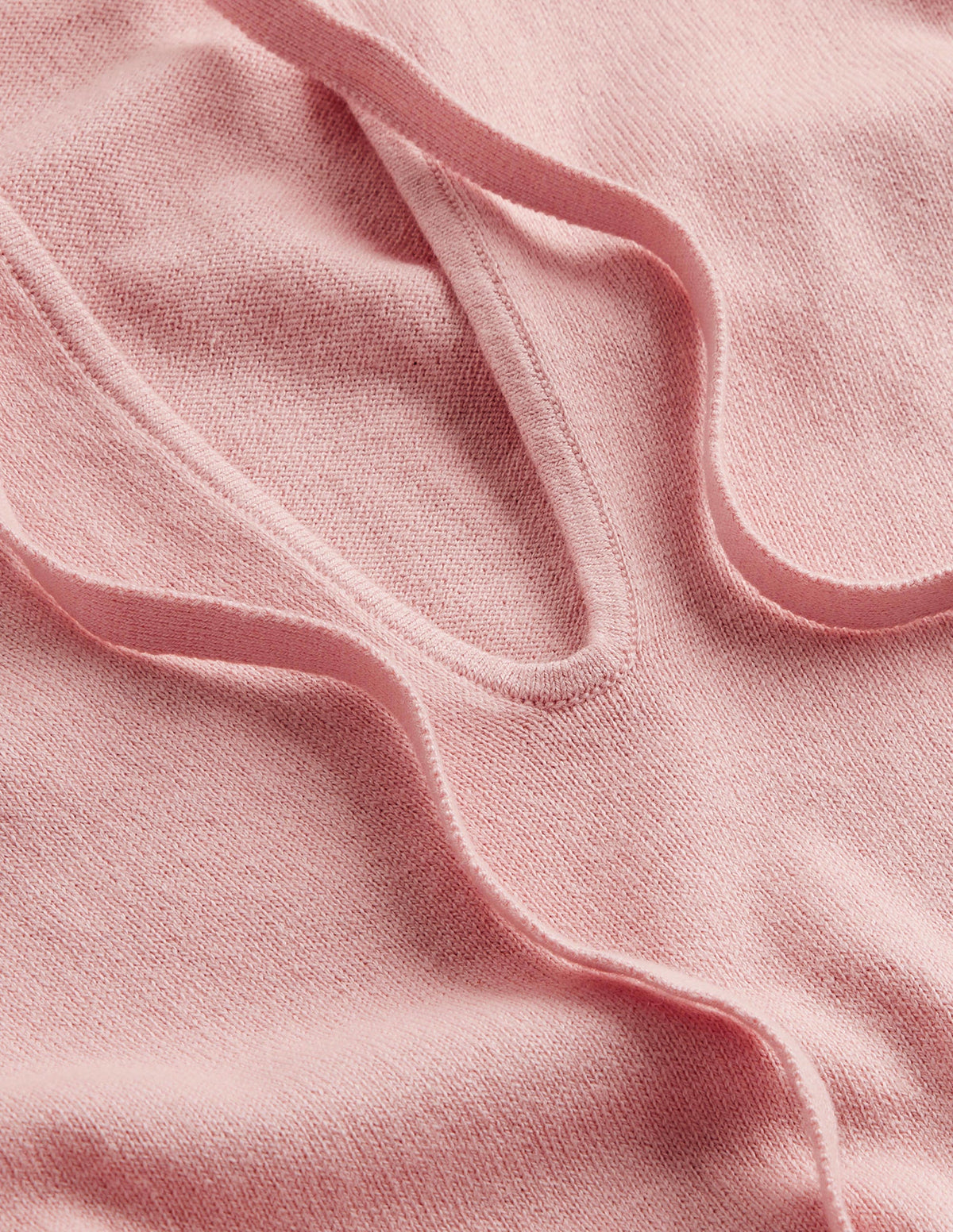 Ruffle Tie-Neck Jumper-Peachskin-6