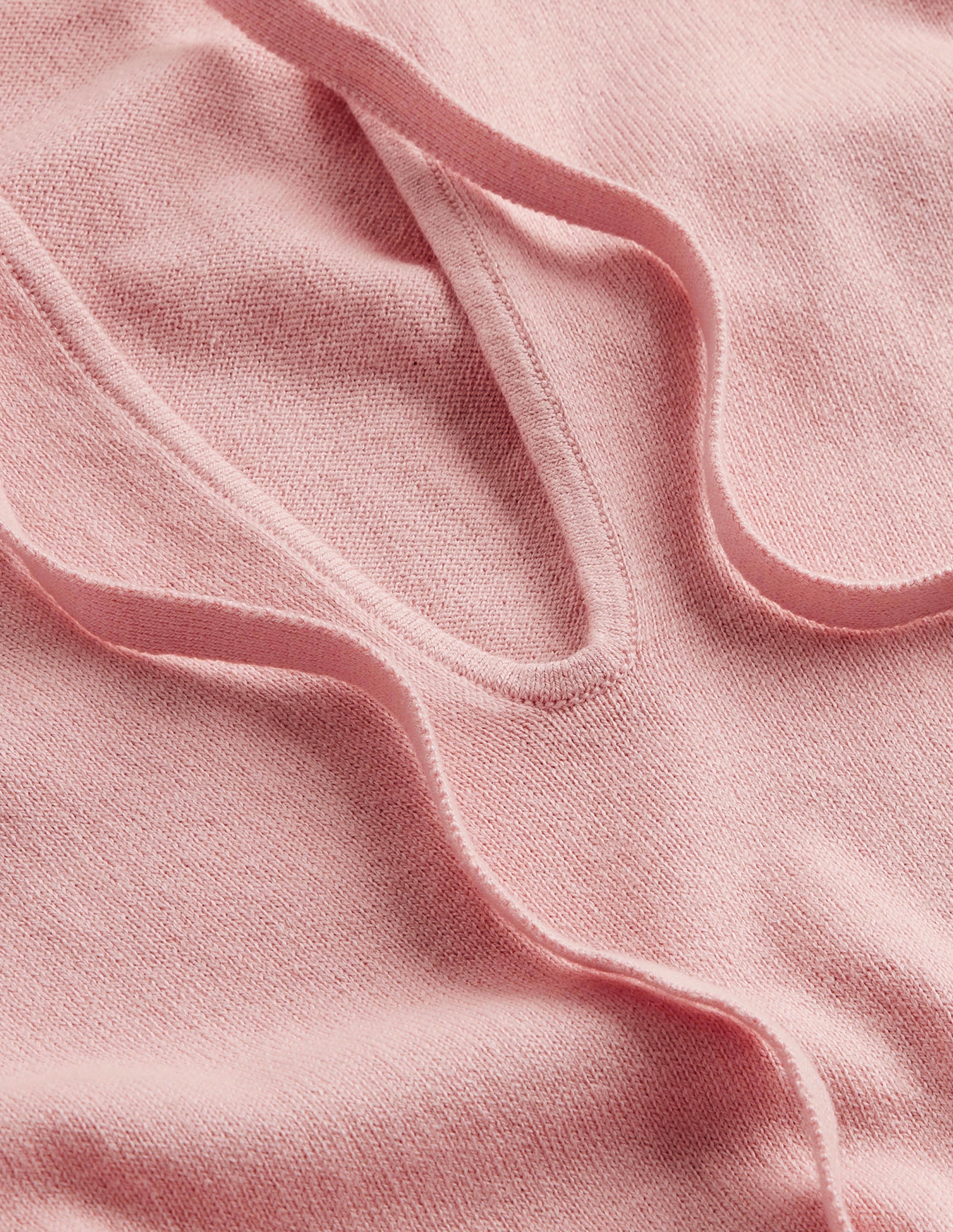 Ruffle Tie-Neck Jumper-Peachskin - Image 6