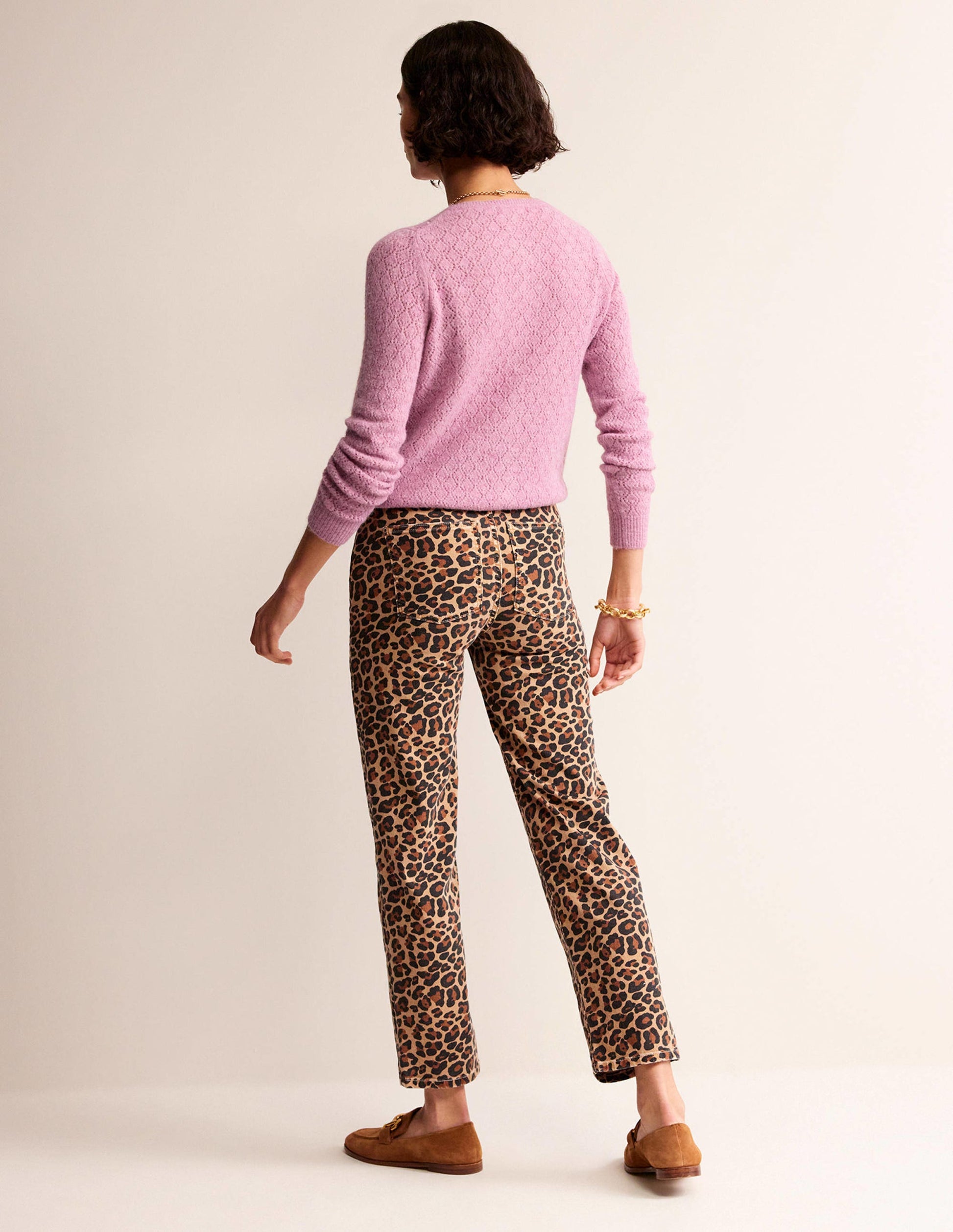 Fluffy Pointelle Cardigan-Strawberry Sherbet-7