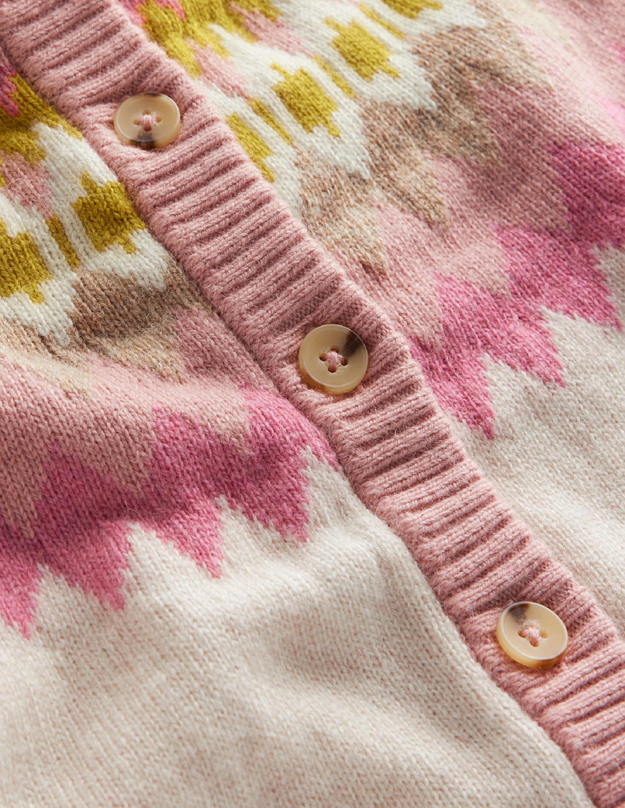 Edie Fair Isle Cardigan-Oatmeal Melange Fair Isle - Image 6