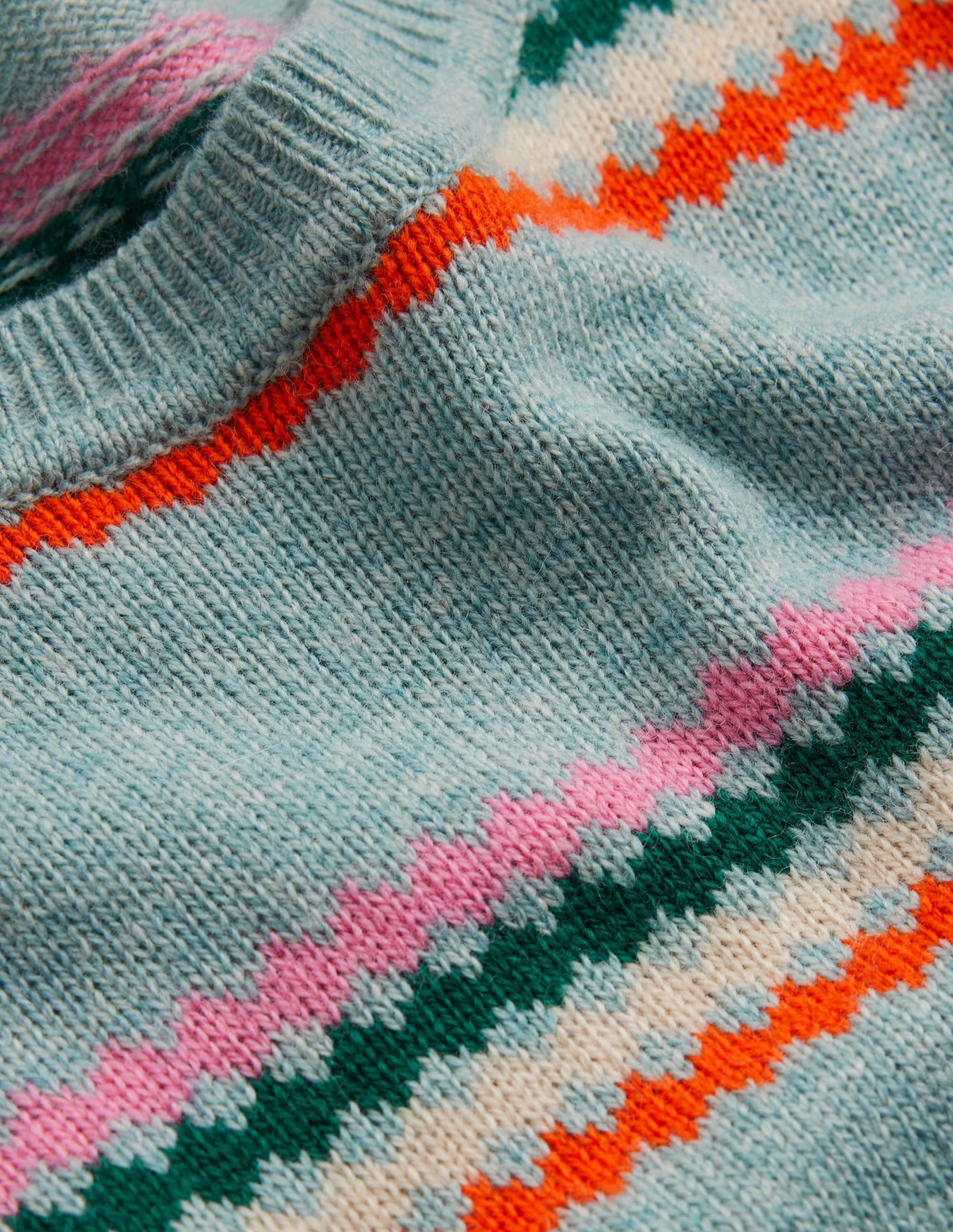 Edie Fair Isle Jumper-Blue Diamond Stripe - Image 10