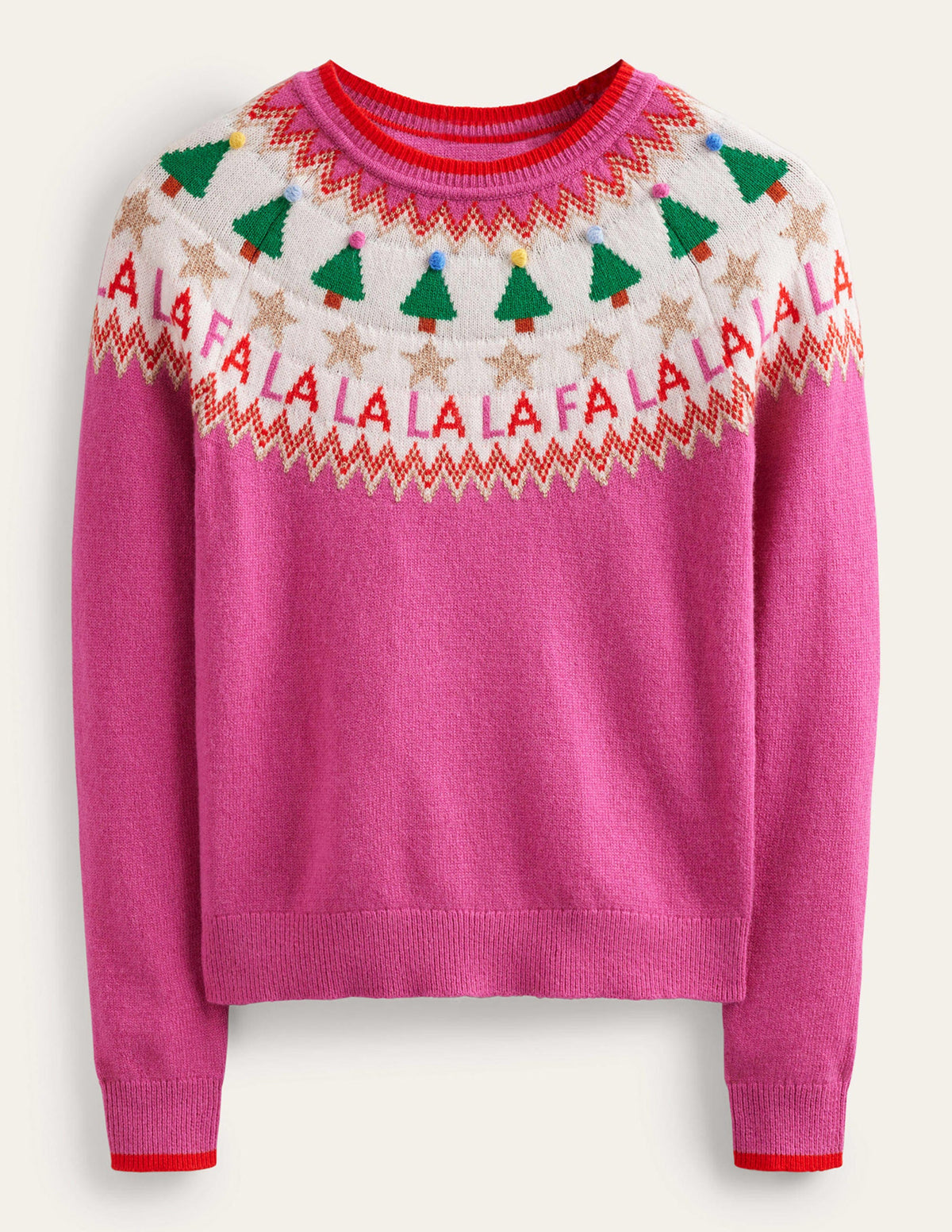 Edie Fair Isle Jumper-Vibrant Pink Fair Isle - Image 8