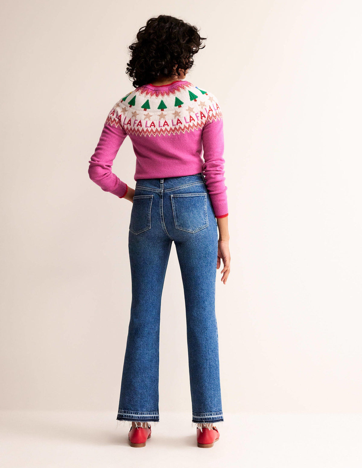 Edie Fair Isle Jumper-Vibrant Pink Fair Isle - Image 6