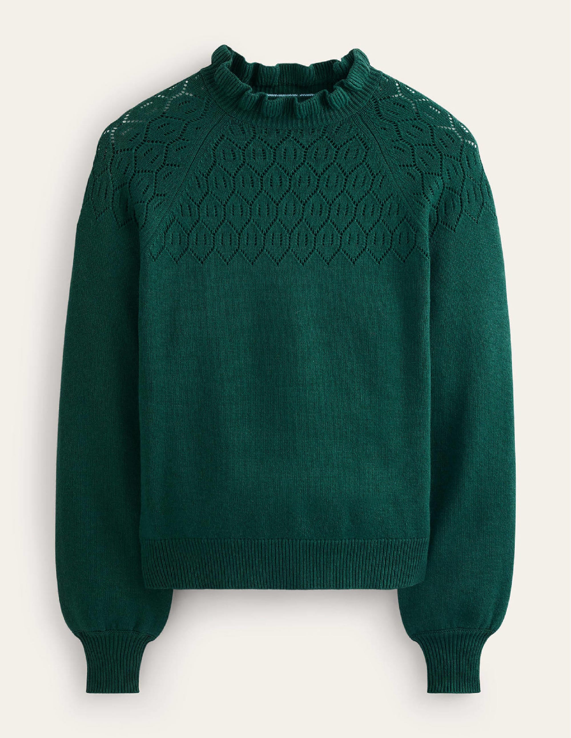 Pointelle Detailed Jumper-Emerald Night - Image 5