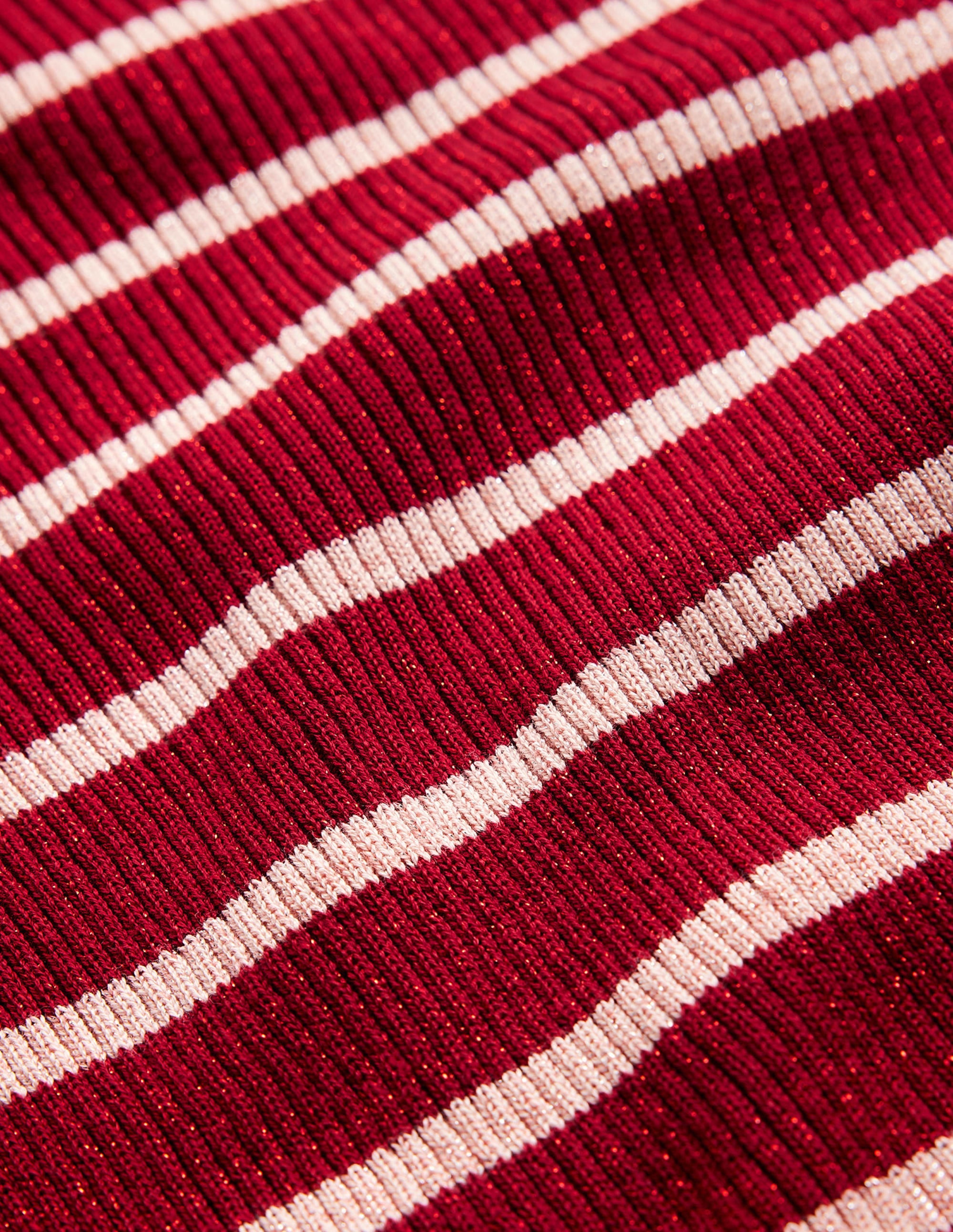 Effie Sparkle Stripe Jumper-Red, Chalky Pink Stripe - Image 6