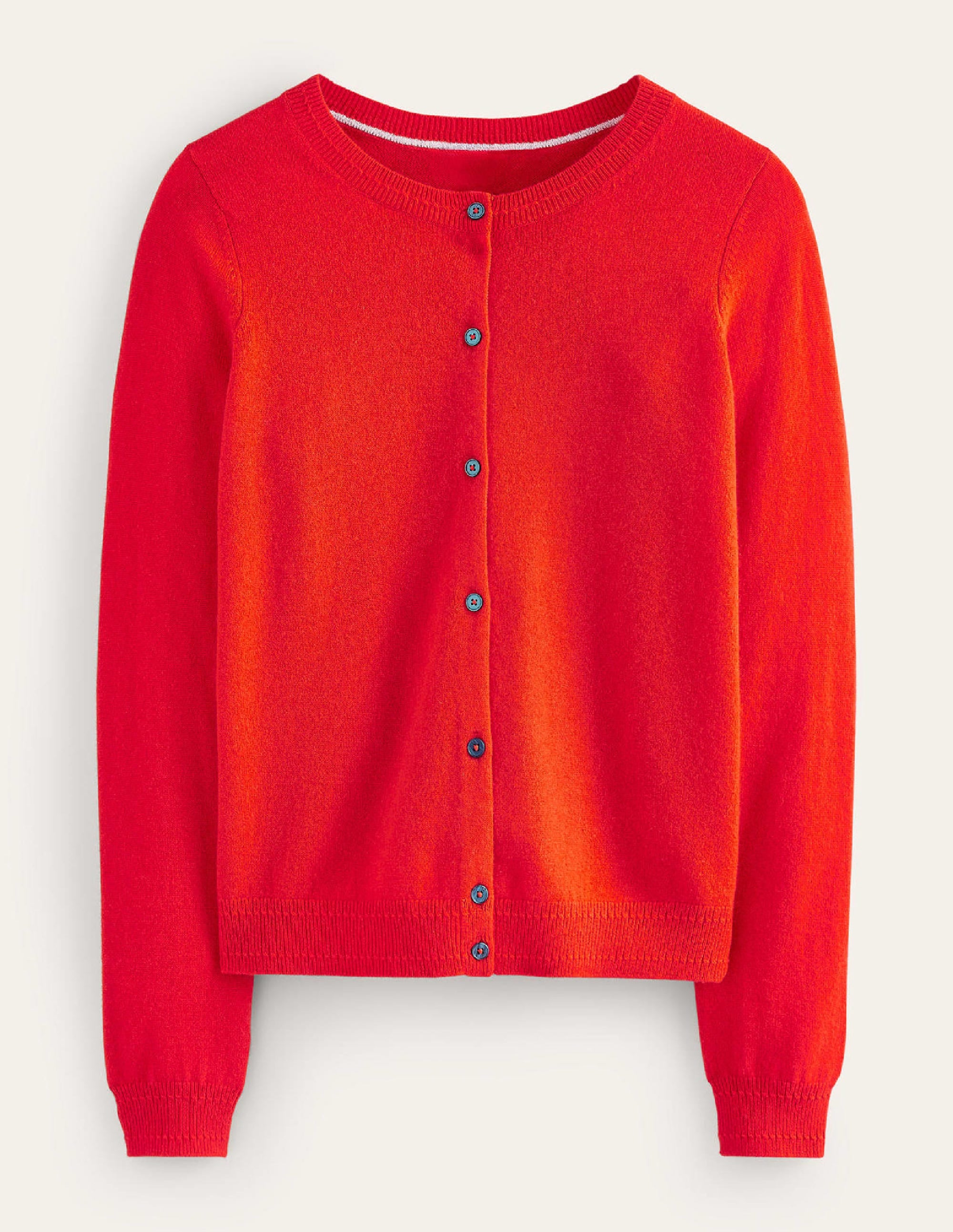 Eva Cashmere Crew Cardigan-Fiesta Orange - Image 6