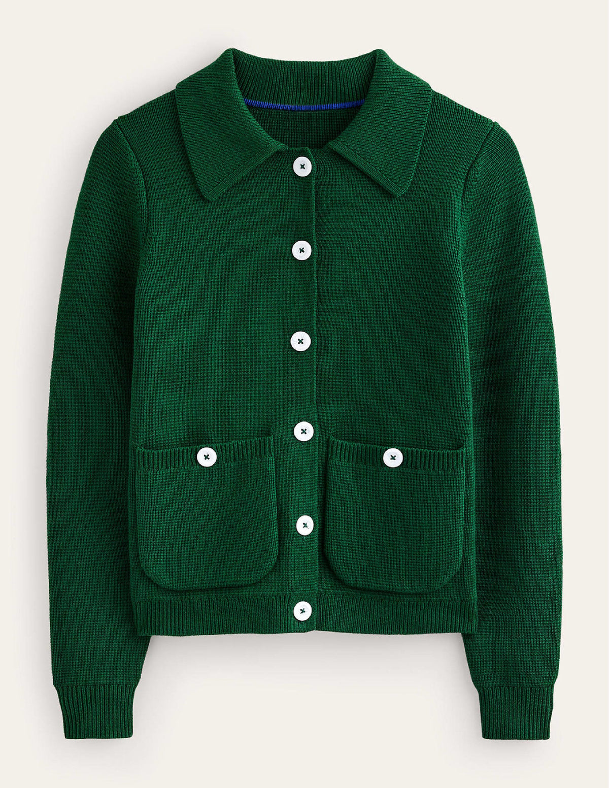 Emily Wool Blend Cardigan-Hunter Green - Image 5