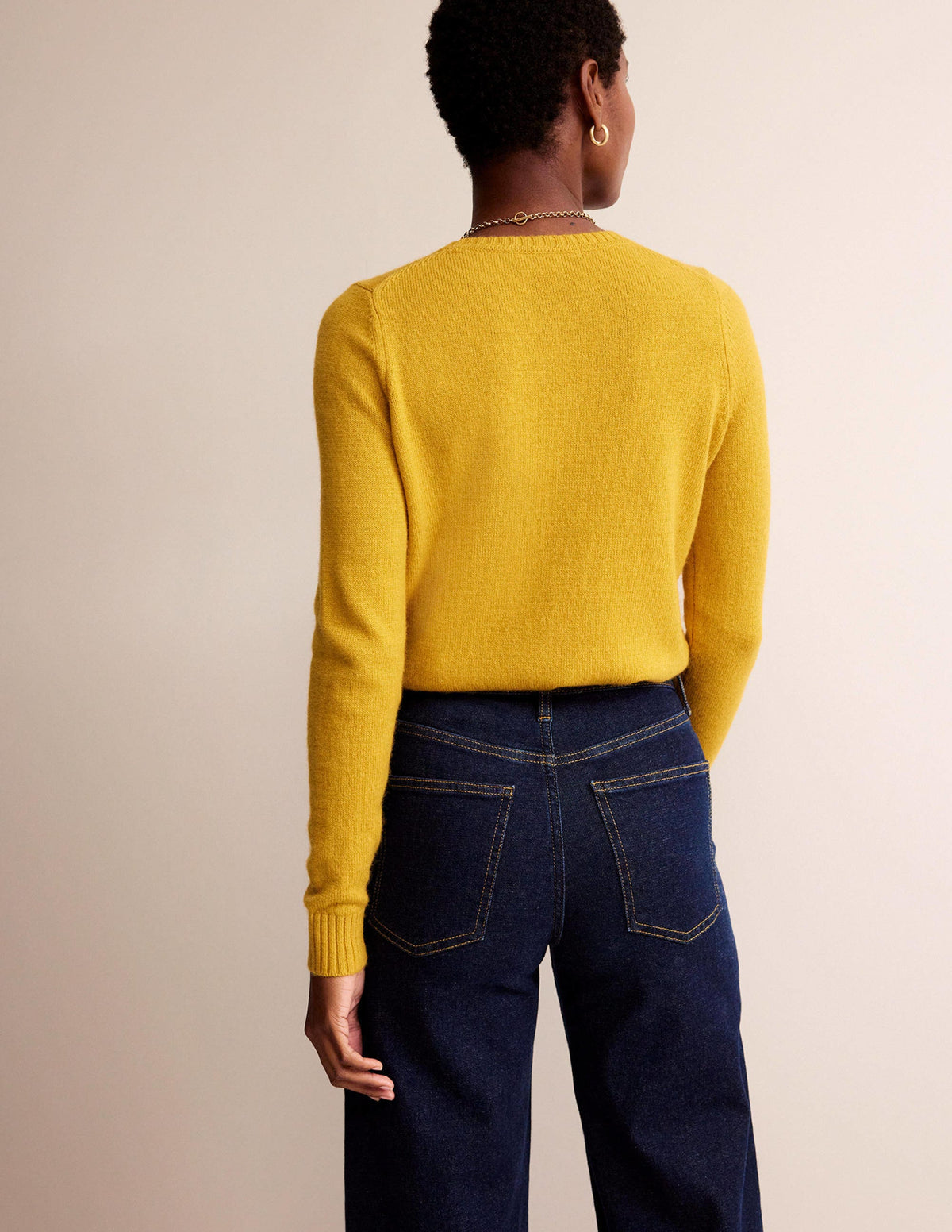 Embroidered Crew Neck Jumper-Dijon - Image 3