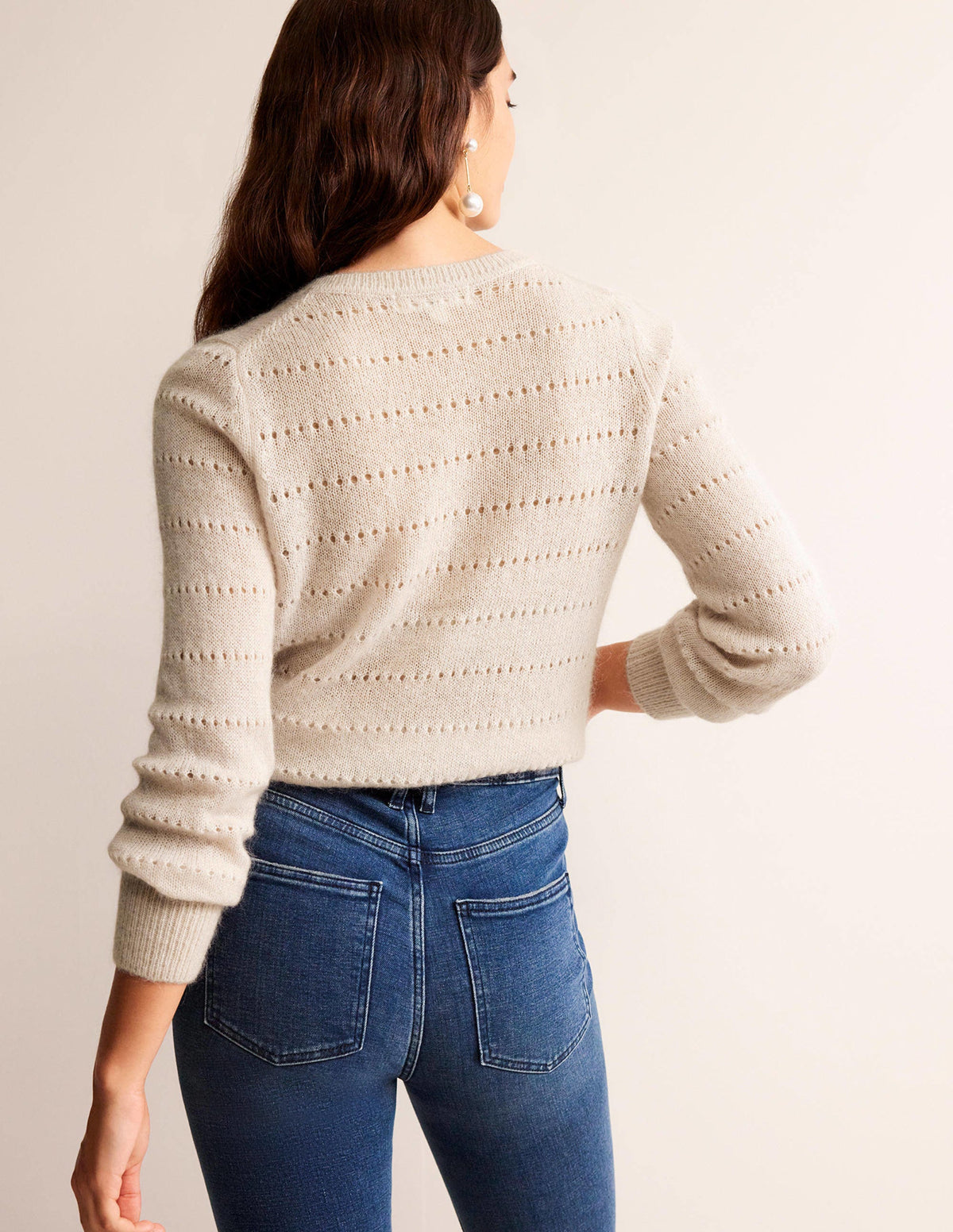 Fluffy Textured Cardigan-Vanilla - Image 3