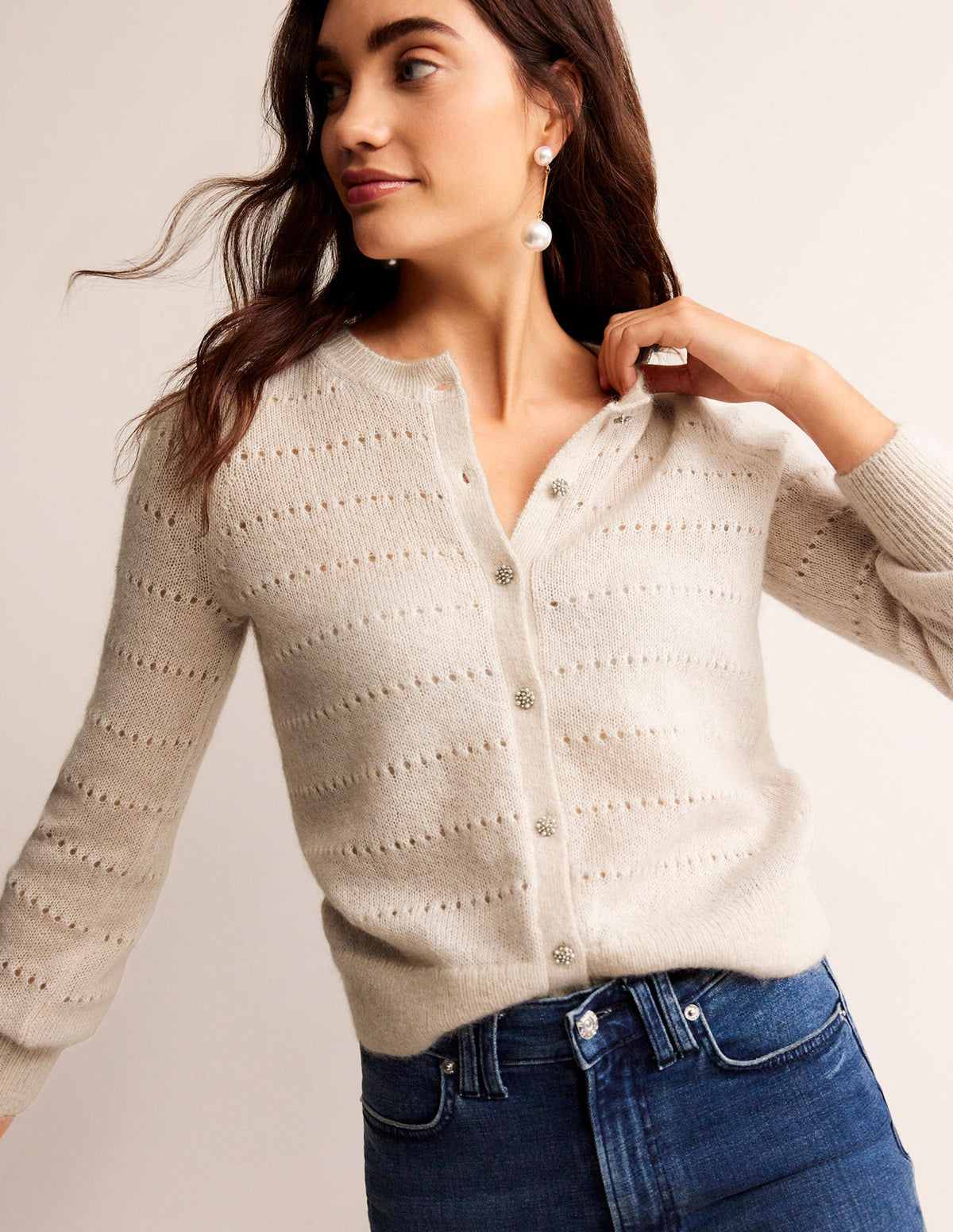 Fluffy Textured Cardigan-Vanilla-4