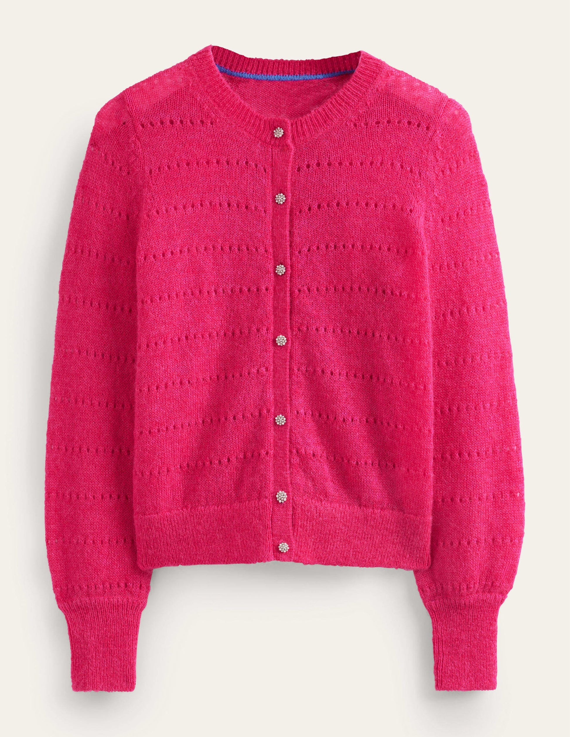 Fluffy Textured Cardigan-Vibrant Pink-6