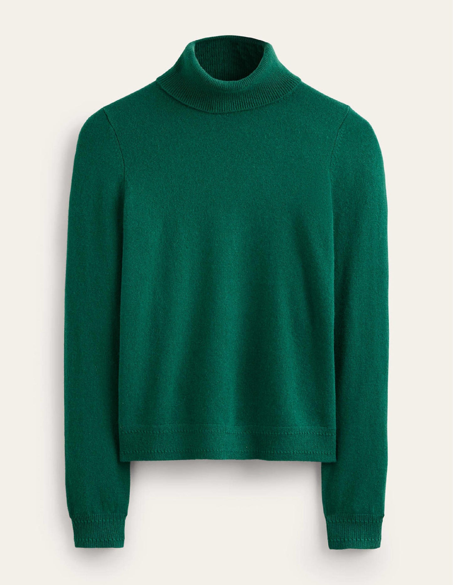 Eva Cashmere Roll-Neck Jumper-Deep Forest