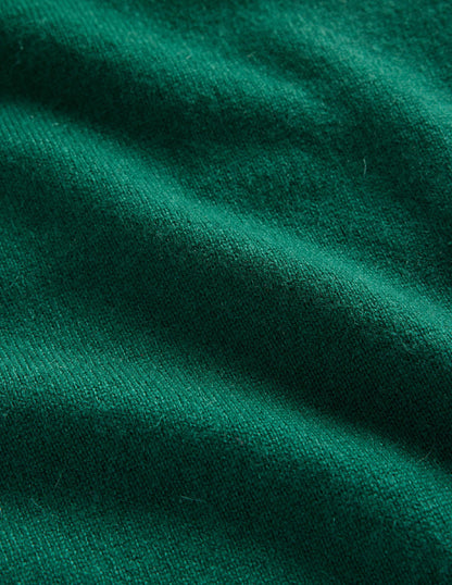 Eva Cashmere Roll-Neck Jumper-Deep Forest-7