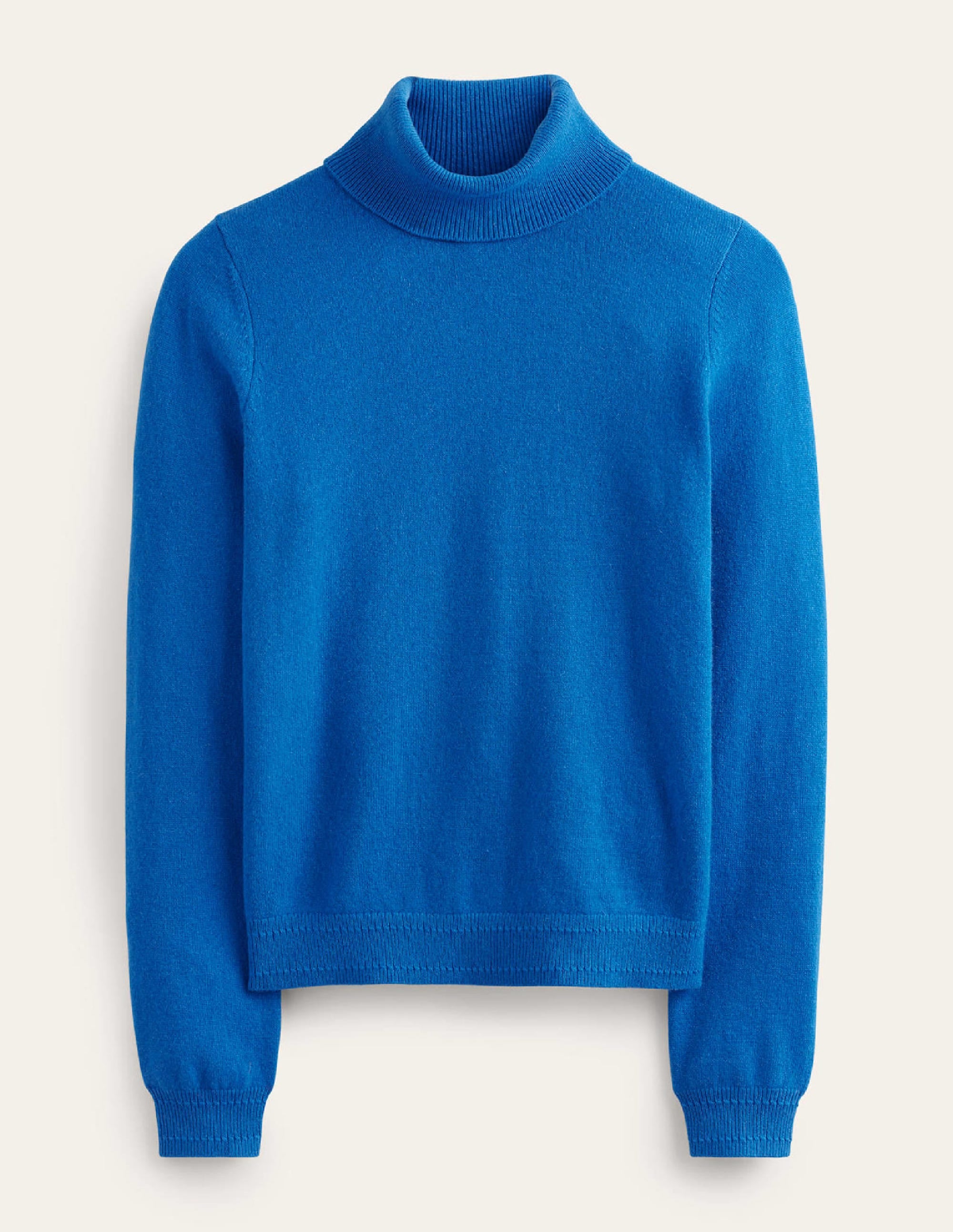 Eva Cashmere Roll-Neck Jumper-Cyan - Image 5