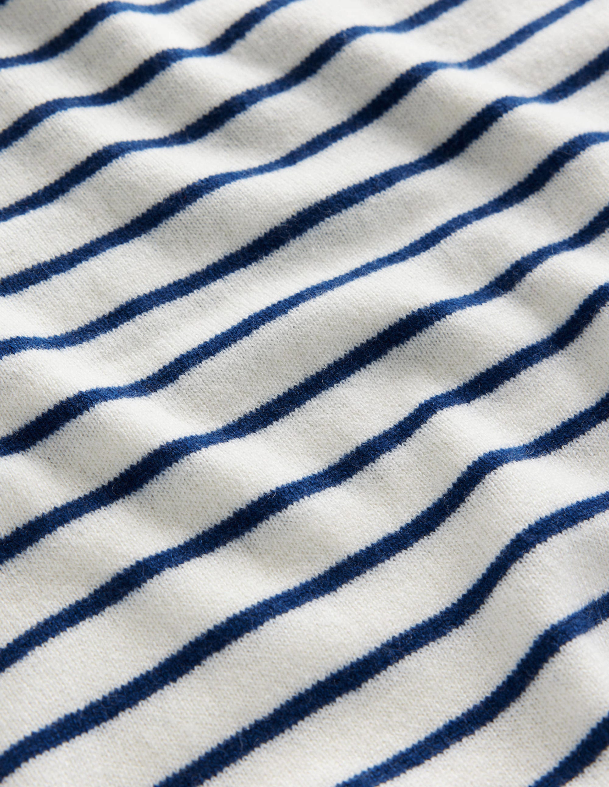 Striped Cashmere Jumper-Ivory / Navy - Image 6